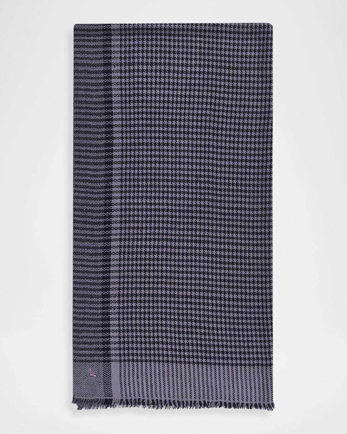 Anderson & Sheppard Men 's Handwoven Houndstooth Cashmere Scarf | Thumbnail 5 Anderson & Sheppard Men 's Handwoven Houndstooth Cashmere Scarf | Thumbnail 5