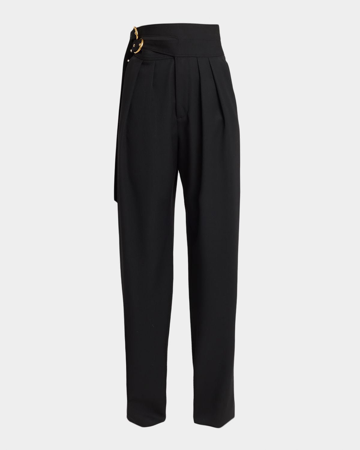 Chloe Double-Buckle Pleated Straight-Leg Trousers | Thumbnail 6 Chloe Double-Buckle Pleated Straight-Leg Trousers | Thumbnail 6