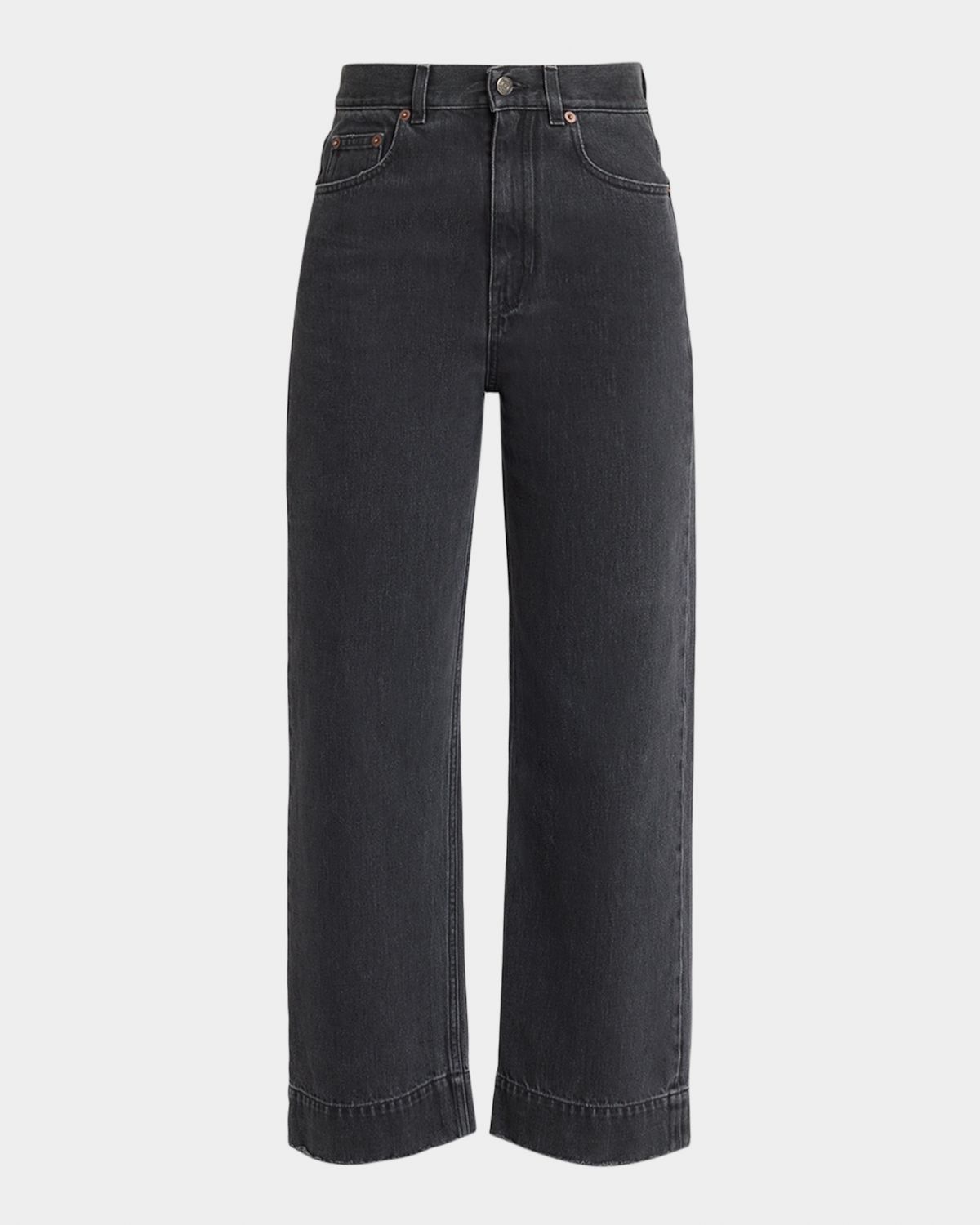 Chloe High-Rise Straight-Leg Crop Denim Trousers