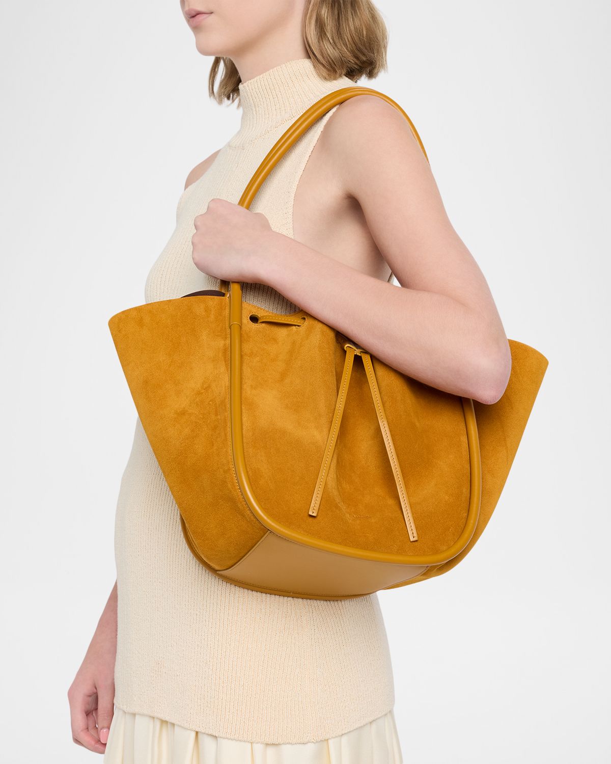 Proenza Schouler Large Ruched Suede Tote Bag