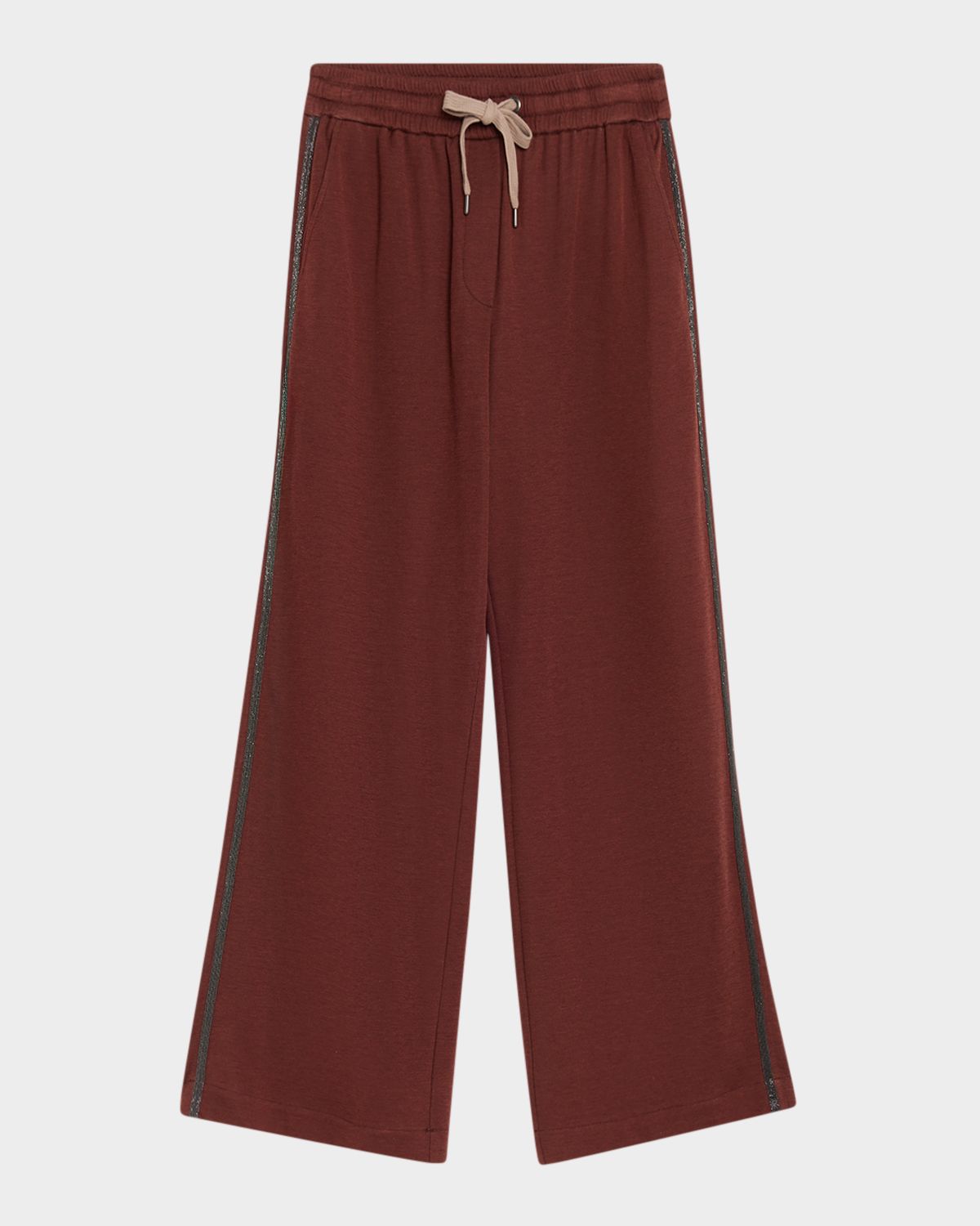 Brunello Cucinelli Cotton Silk Wide-Leg Drawstring Pants