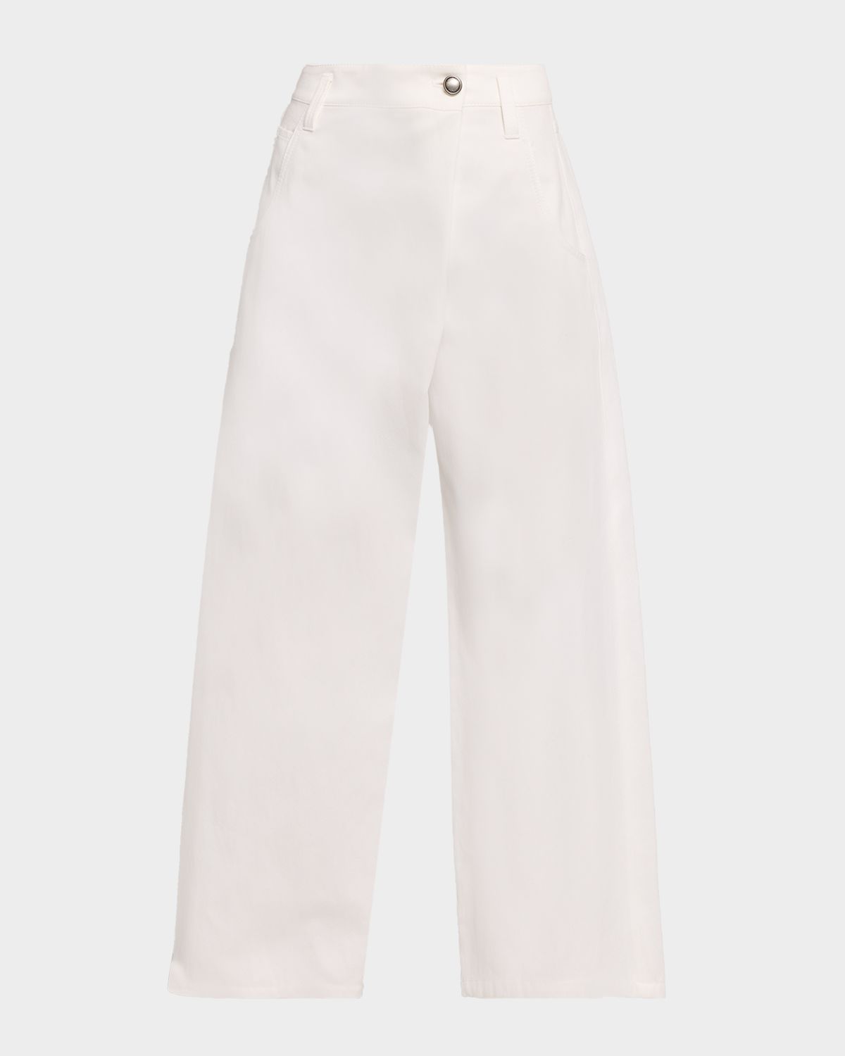 Brunello Cucinelli Cotton Paper Twill Wide-Leg Pants