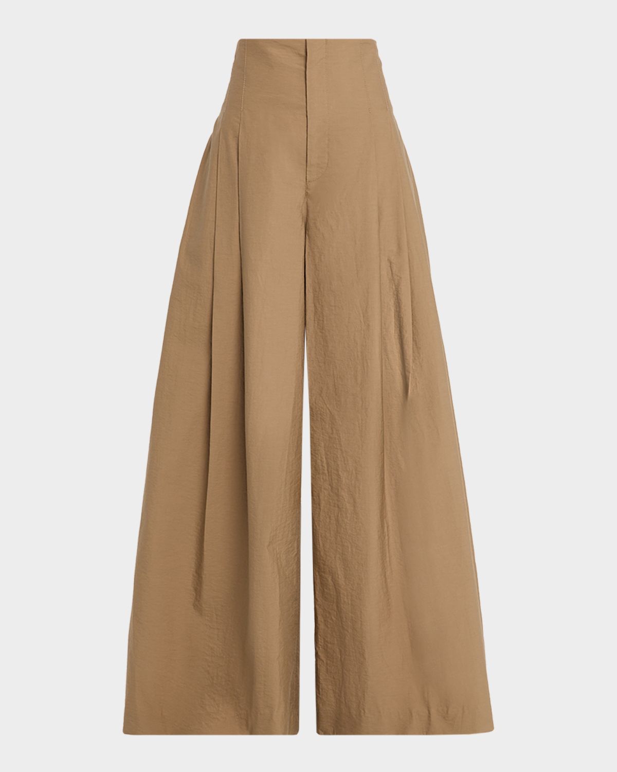 Brunello Cucinelli Techno Cotton Poplin Maxi Wide-Leg Trousers