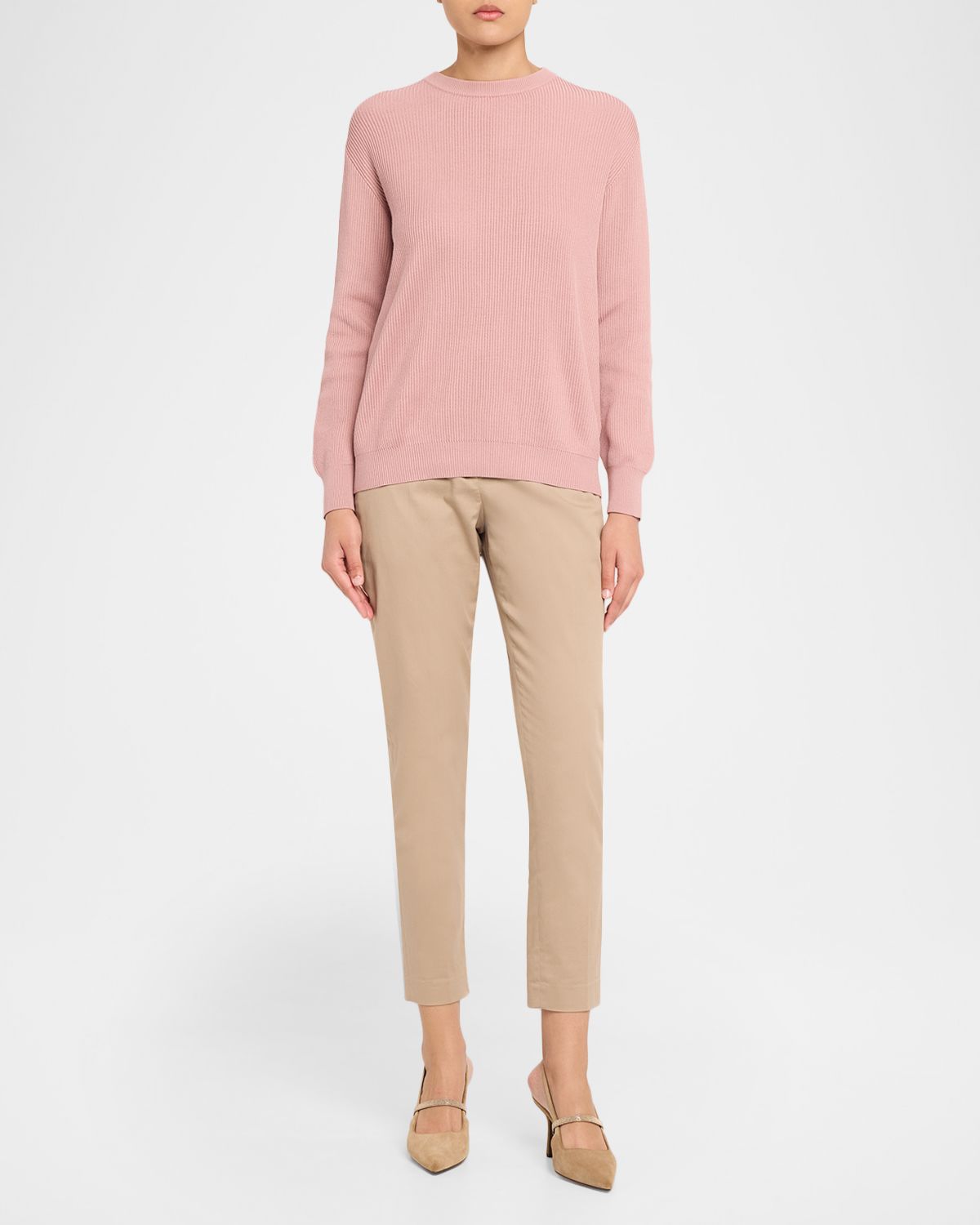 Brunello Cucinelli Cotton English Rib Crewneck Sweater