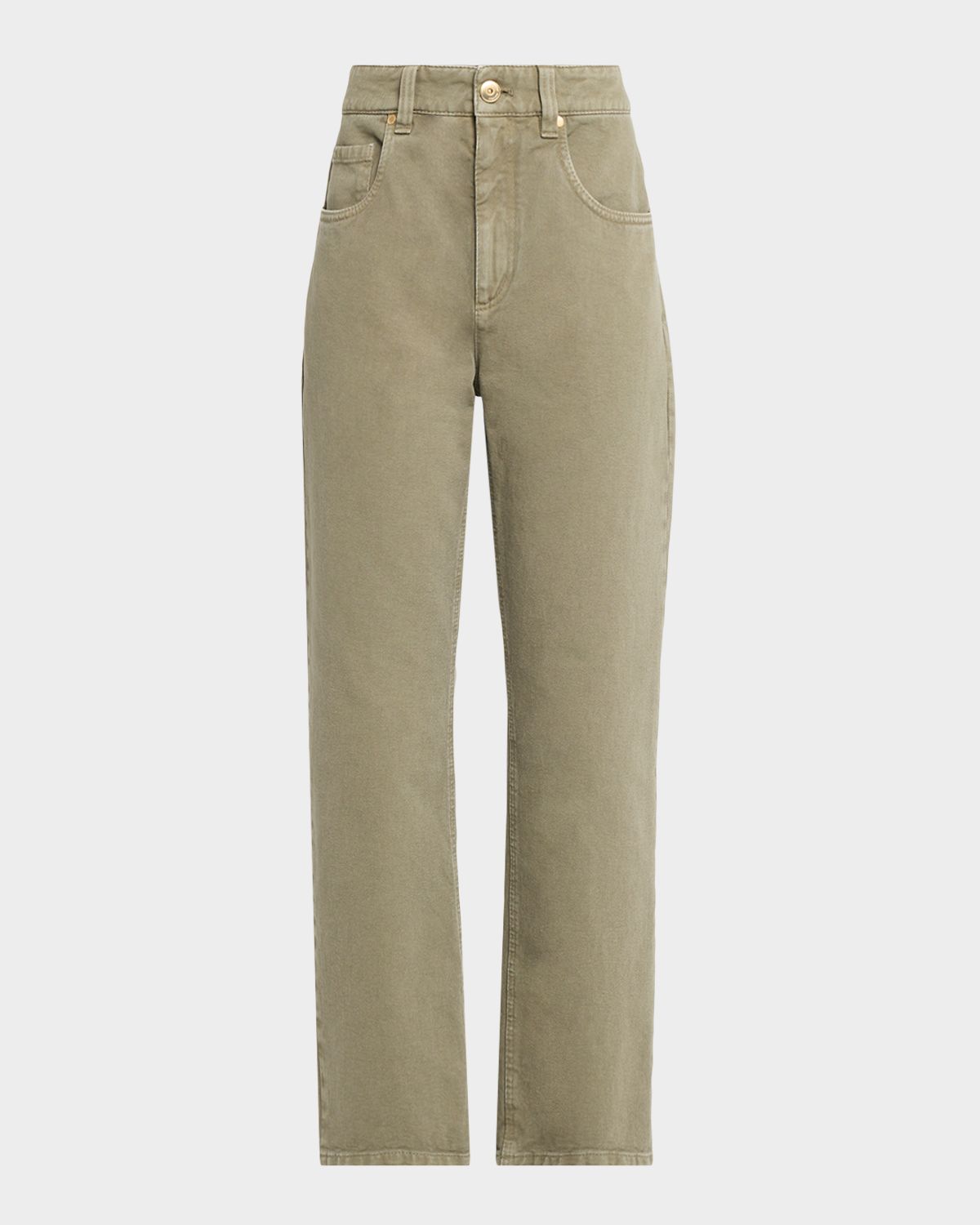 Brunello Cucinelli Cotton Bull Retro Straight-Leg Ankle Pants
