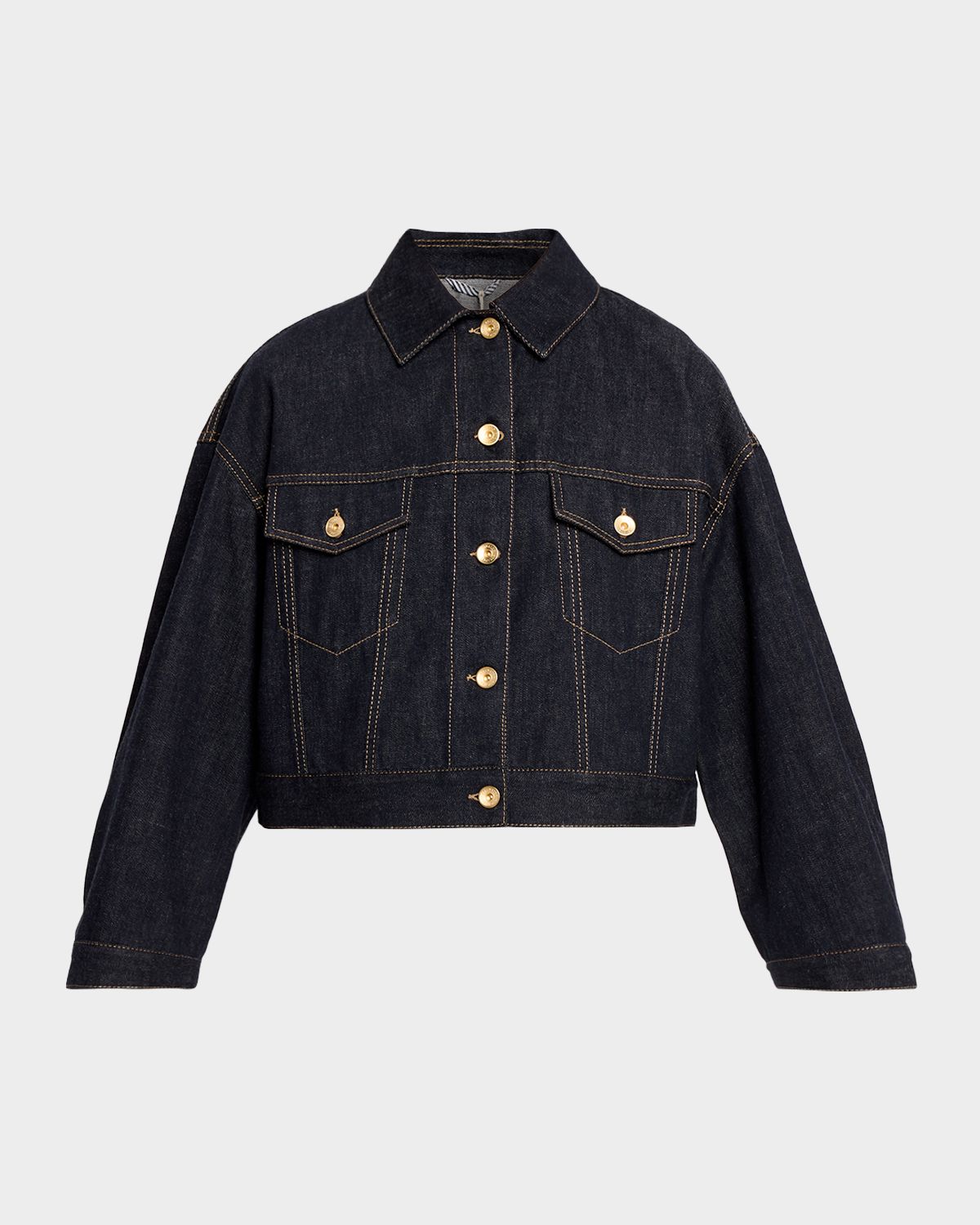 Brunello Cucinelli Oversized Crop Denim Jacket