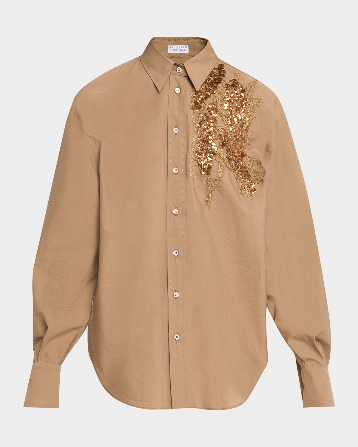 Brunello Cucinelli Halo Effect Embroidered Cotton-Blend Shirt | Thumbnail 6 Brunello Cucinelli Halo Effect Embroidered Cotton-Blend Shirt | Thumbnail 6