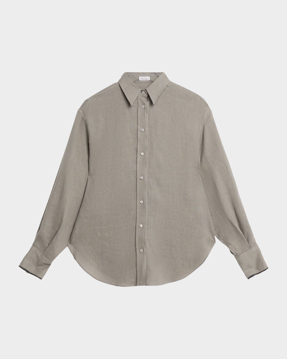 Brunello Cucinelli Linen Long-Sleeve Button-Down Shirt