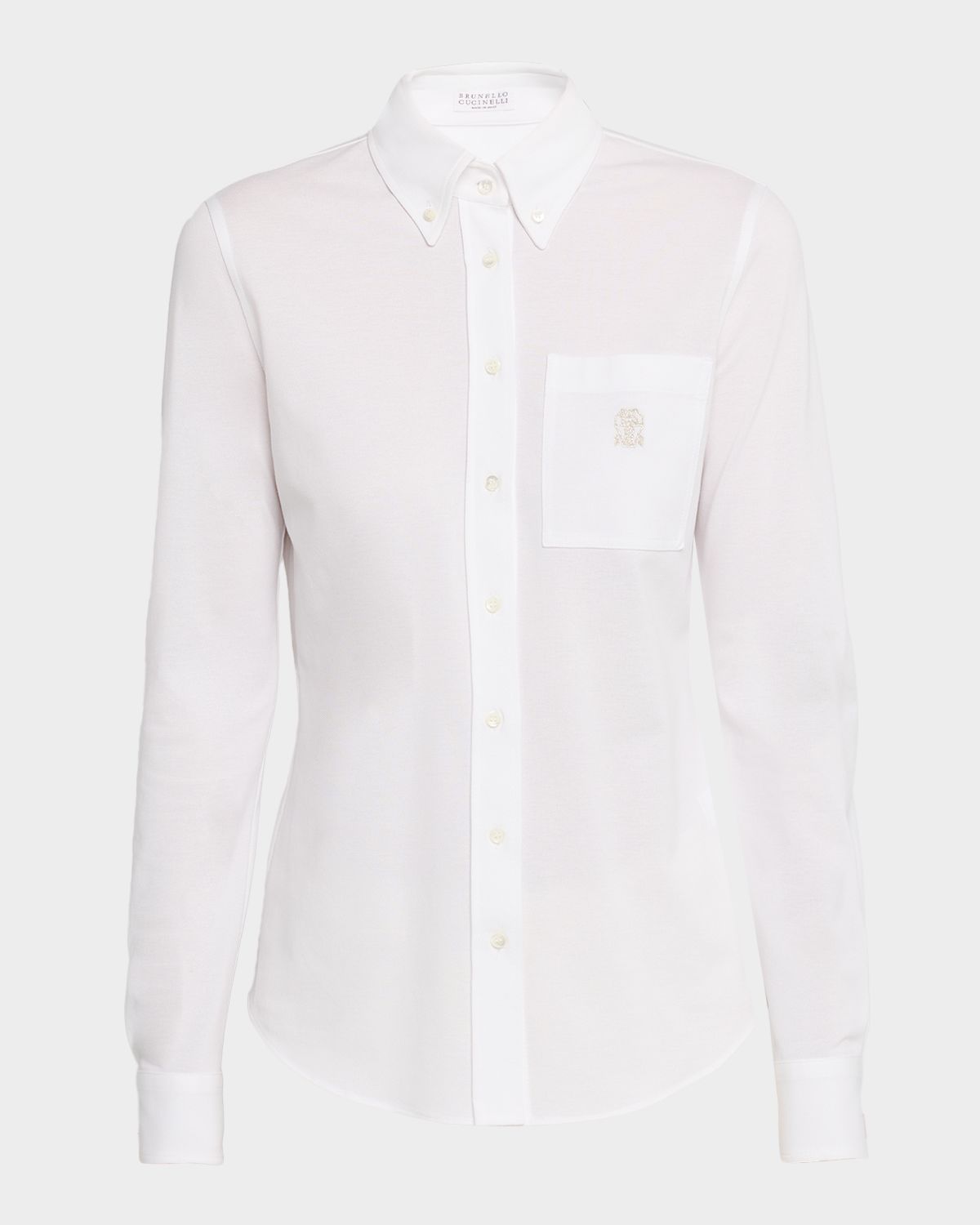 Brunello Cucinelli Cotton Stretch Pique Button-Down Shirt