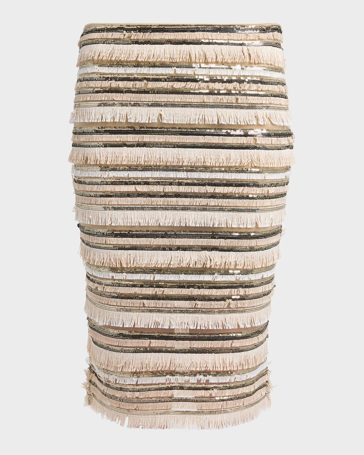 Kiton Sequined Fringe Pencil Skirt