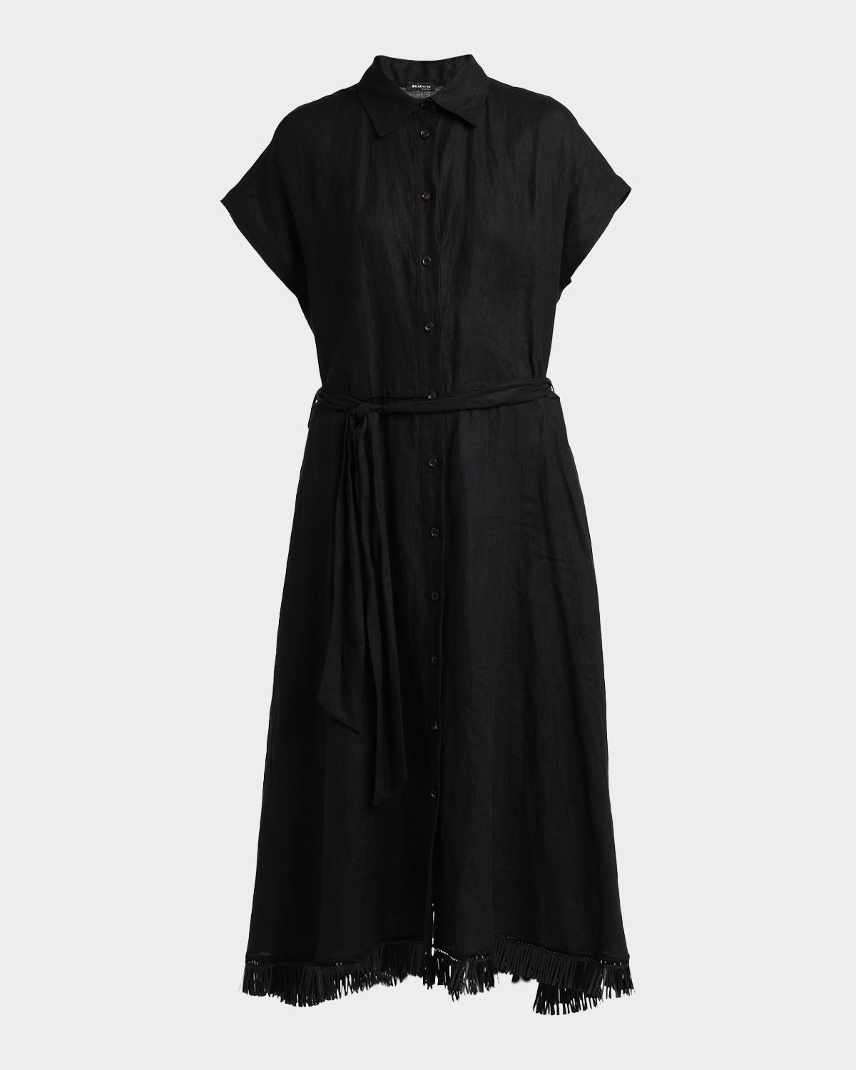 Kiton Linen Belted Midi Shirtdress