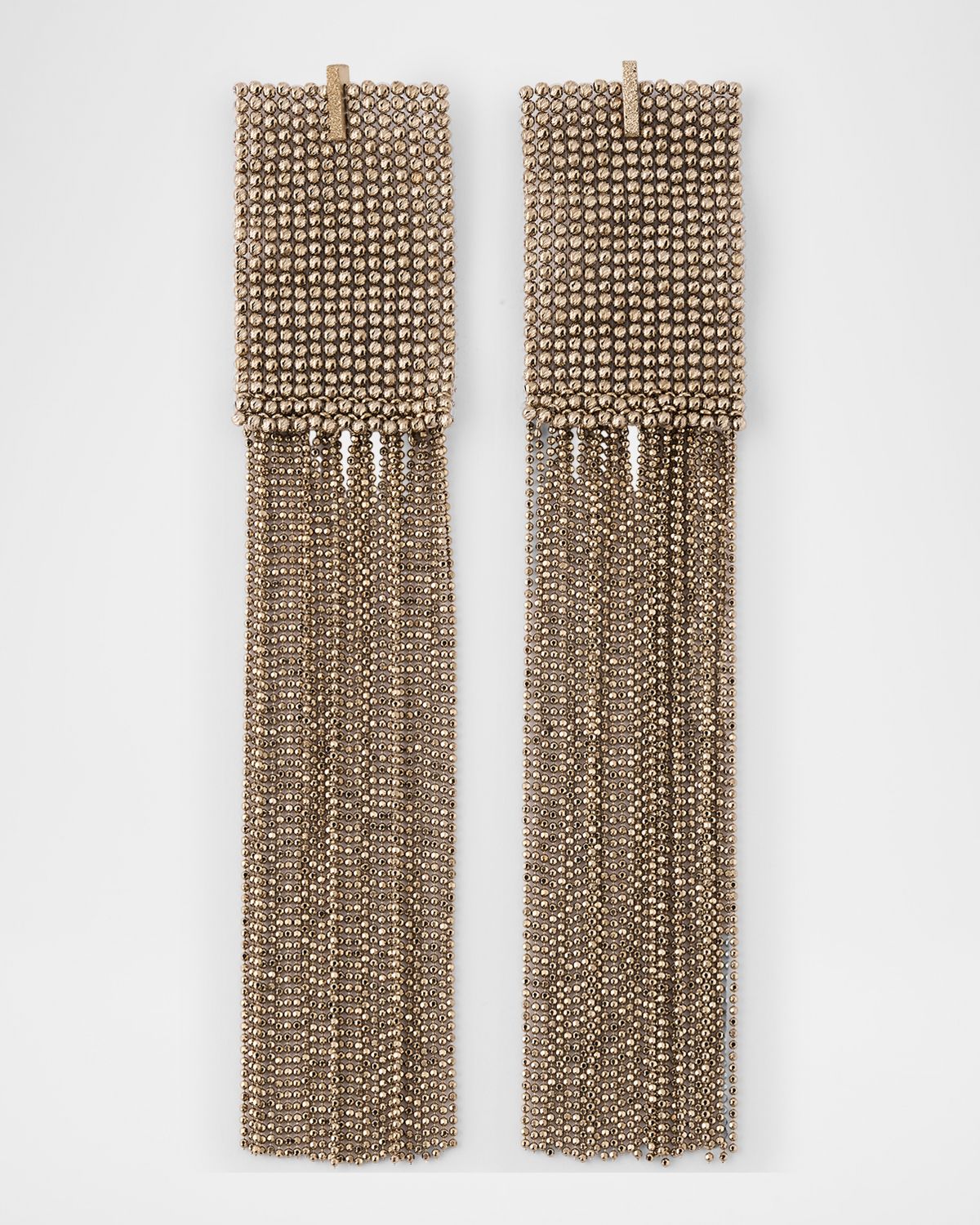 Brunello Cucinelli Sterling Silver Fringe Drop Earrings