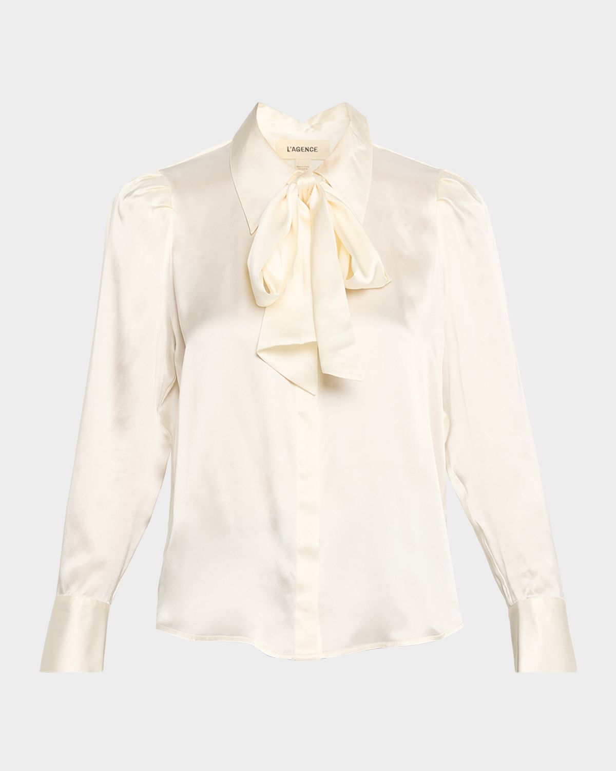 L 'Agence Honey Tie-Neck Silk Blouse | Thumbnail 6 L 'Agence Honey Tie-Neck Silk Blouse | Thumbnail 6