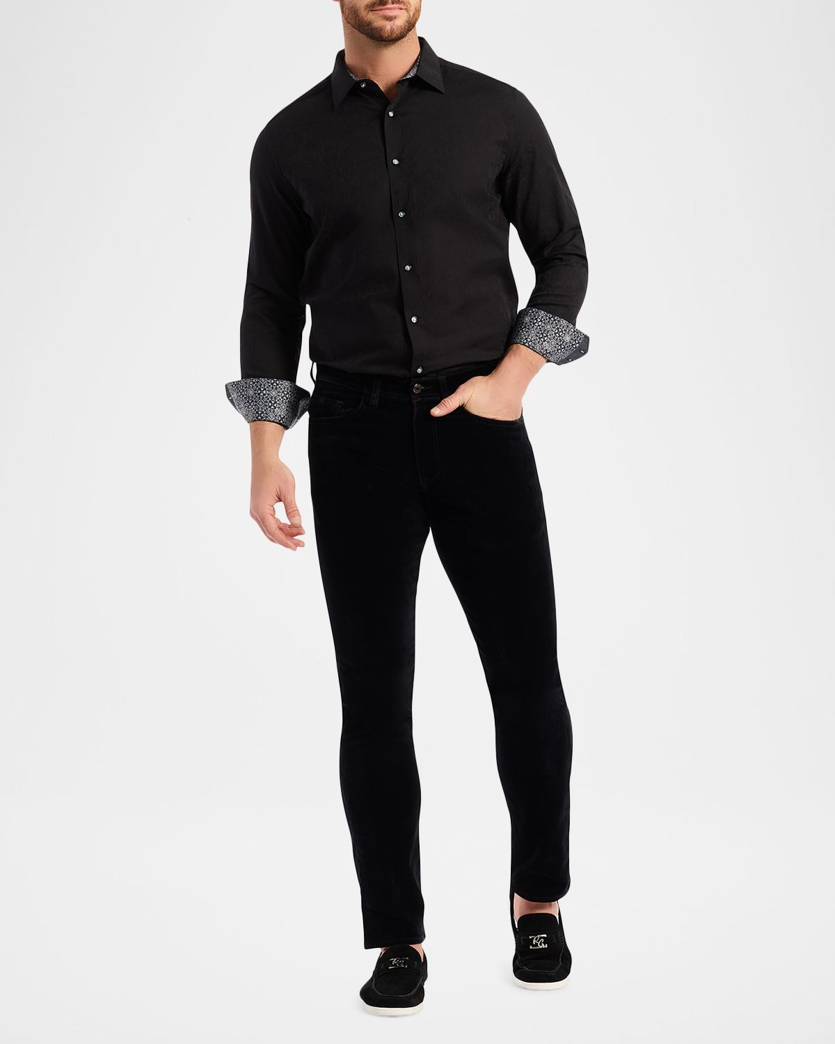 Robert Graham Men 's Celestial Straight Fit Five-Pocket Pants | Thumbnail 6