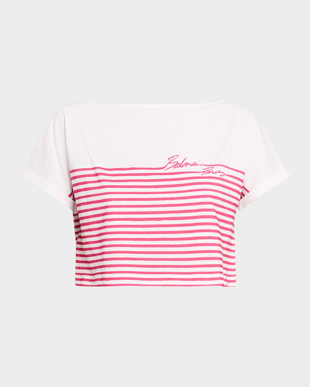 Balmain Marinier Striped Short-Sleeve Top
