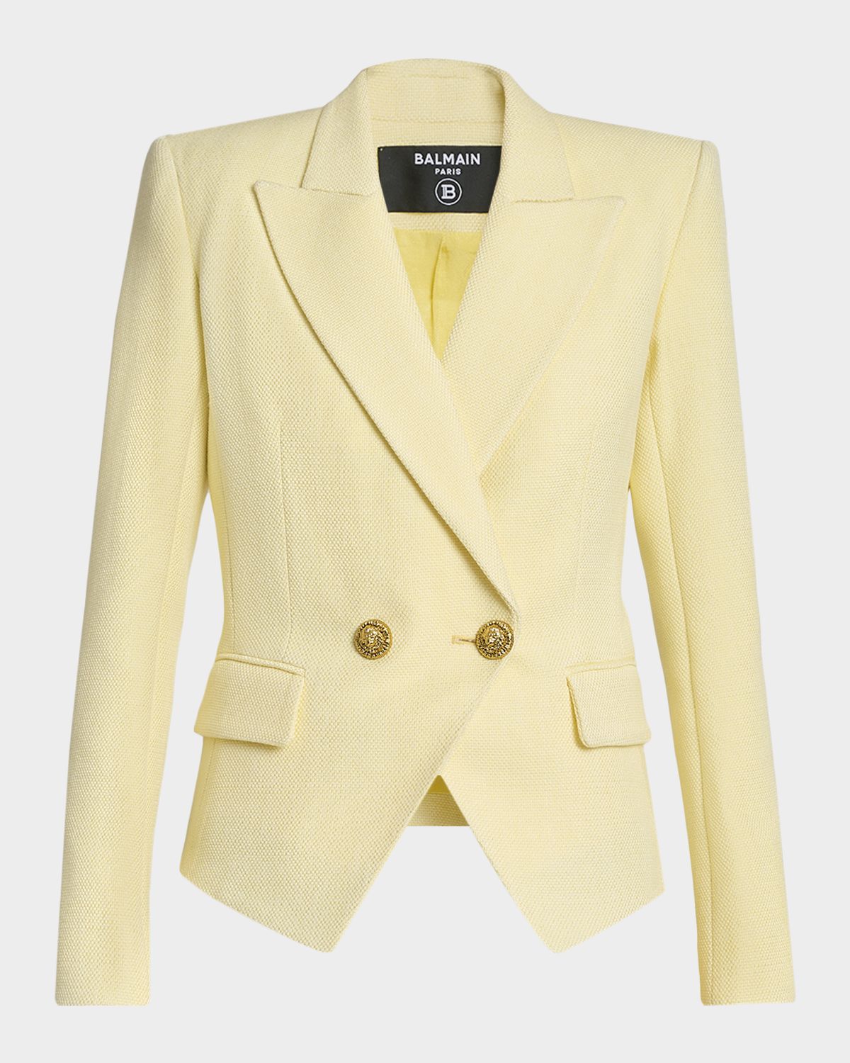 Balmain 2-Buttons Natte Blazer Jacket