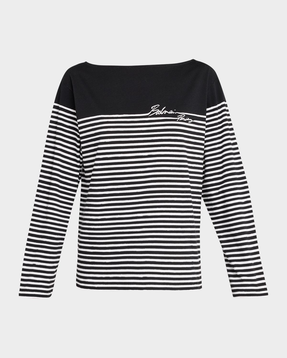 Balmain Marinier Striped Bateau-Neck Top
