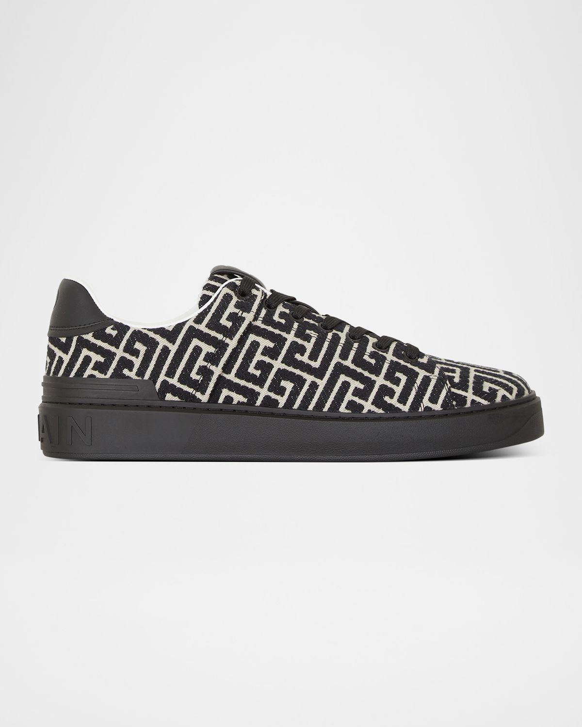 Balmain Men 's B-Court Jacquard Monogram Low-Top Sneakers