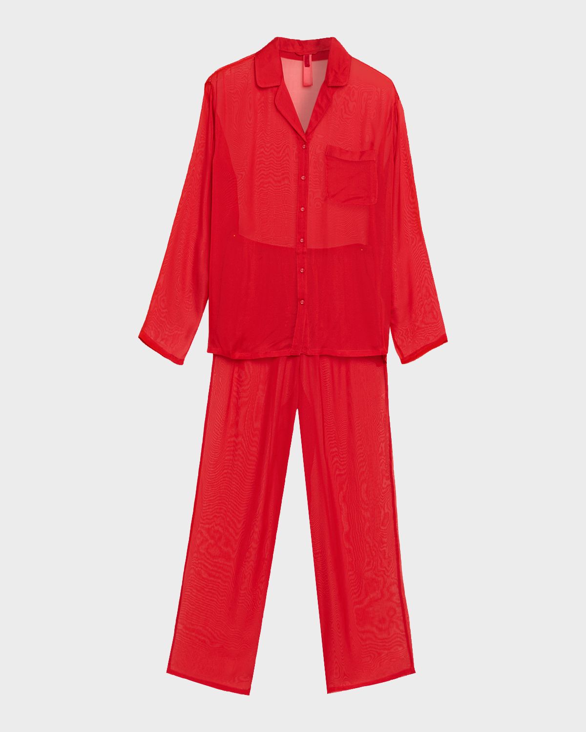 SKIMS Button-Down Sheer Silk Lounge Set