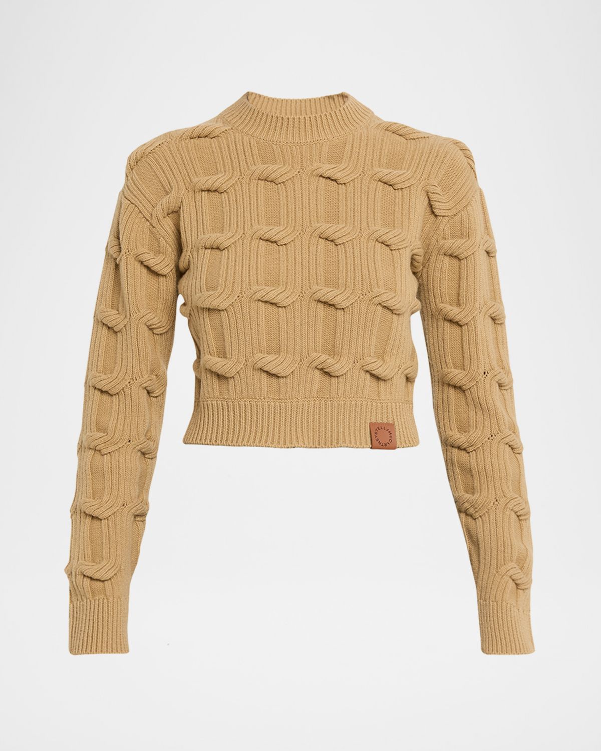 Stella McCartney Cable Knit Crop Crewneck Sweater | Thumbnail 6 Stella McCartney Cable Knit Crop Crewneck Sweater | Thumbnail 6