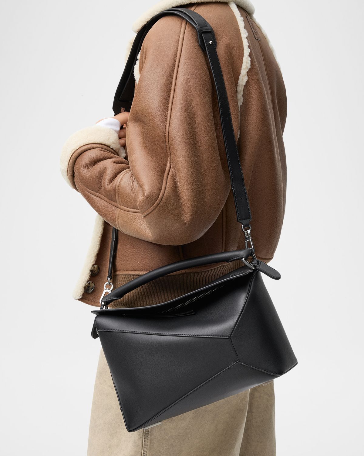 Loewe Puzzle Edge Medium Top-Handle Bag in Leather