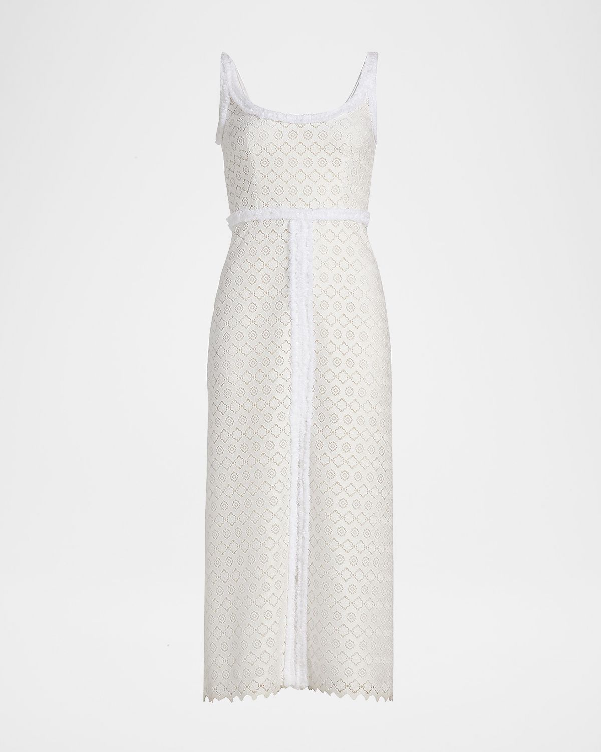 Giambattista Valli Floral Macramé Sleeveless Midi Dress