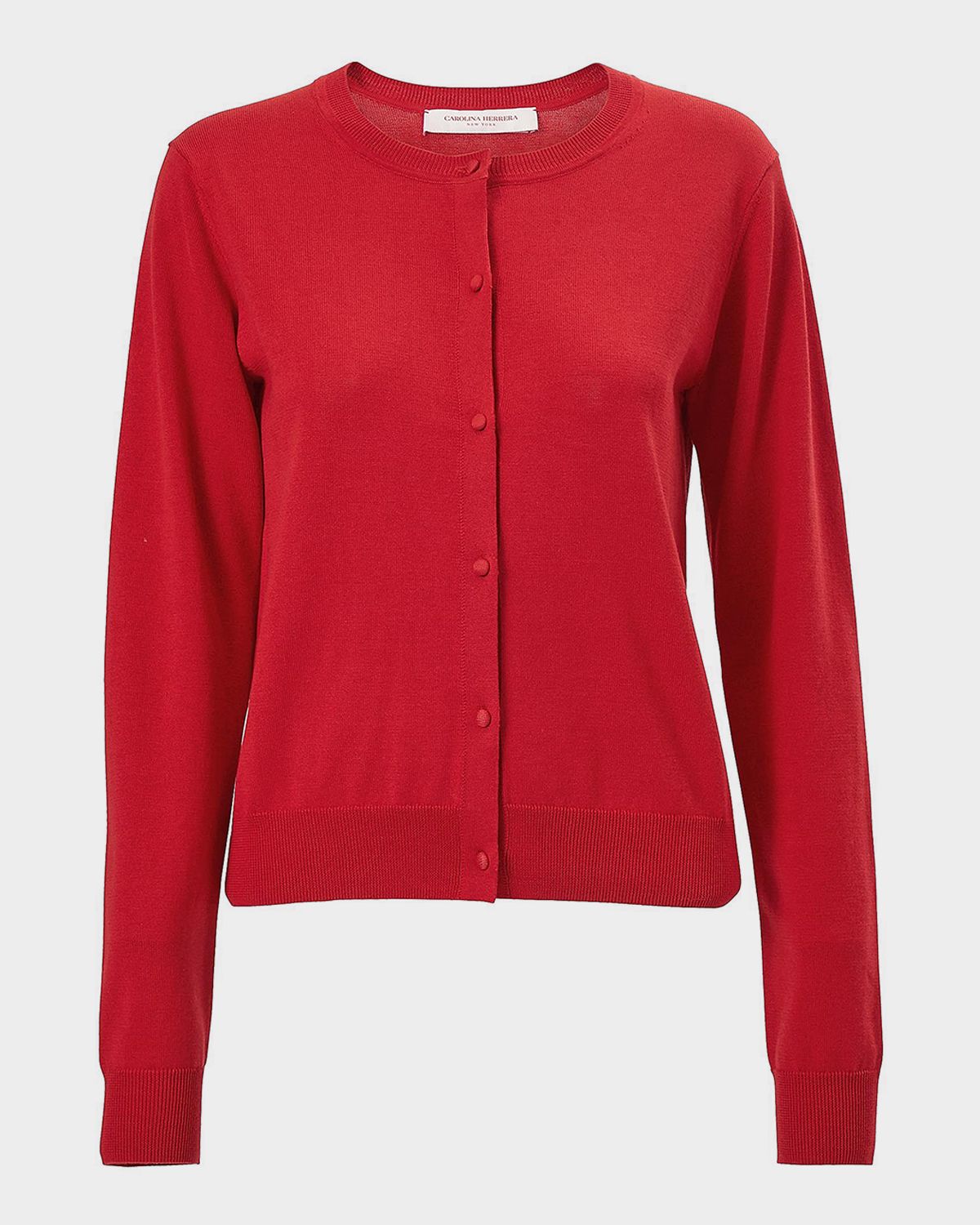Carolina Herrera Silk-Cotton Crewneck Cardigan | Thumbnail 5 Carolina Herrera Silk-Cotton Crewneck Cardigan | Thumbnail 5