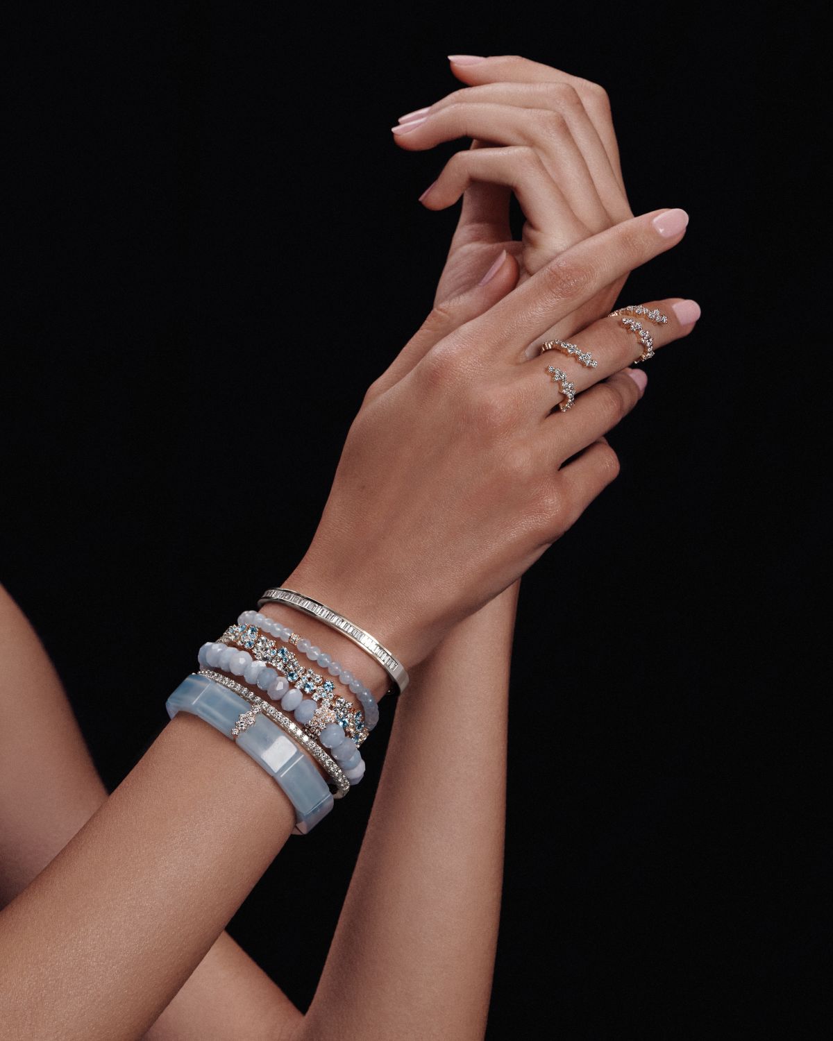 Sydney Evan 14K Gold Diamond Channel Set Baguette Bangle