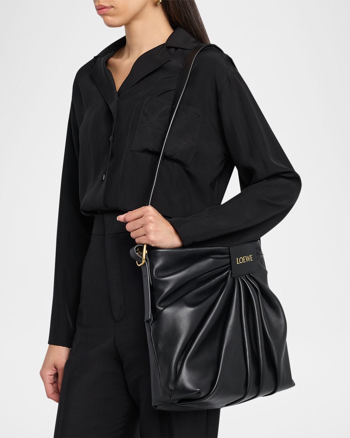 Loewe Pleated Tote Bag in Leather | Thumbnail 10