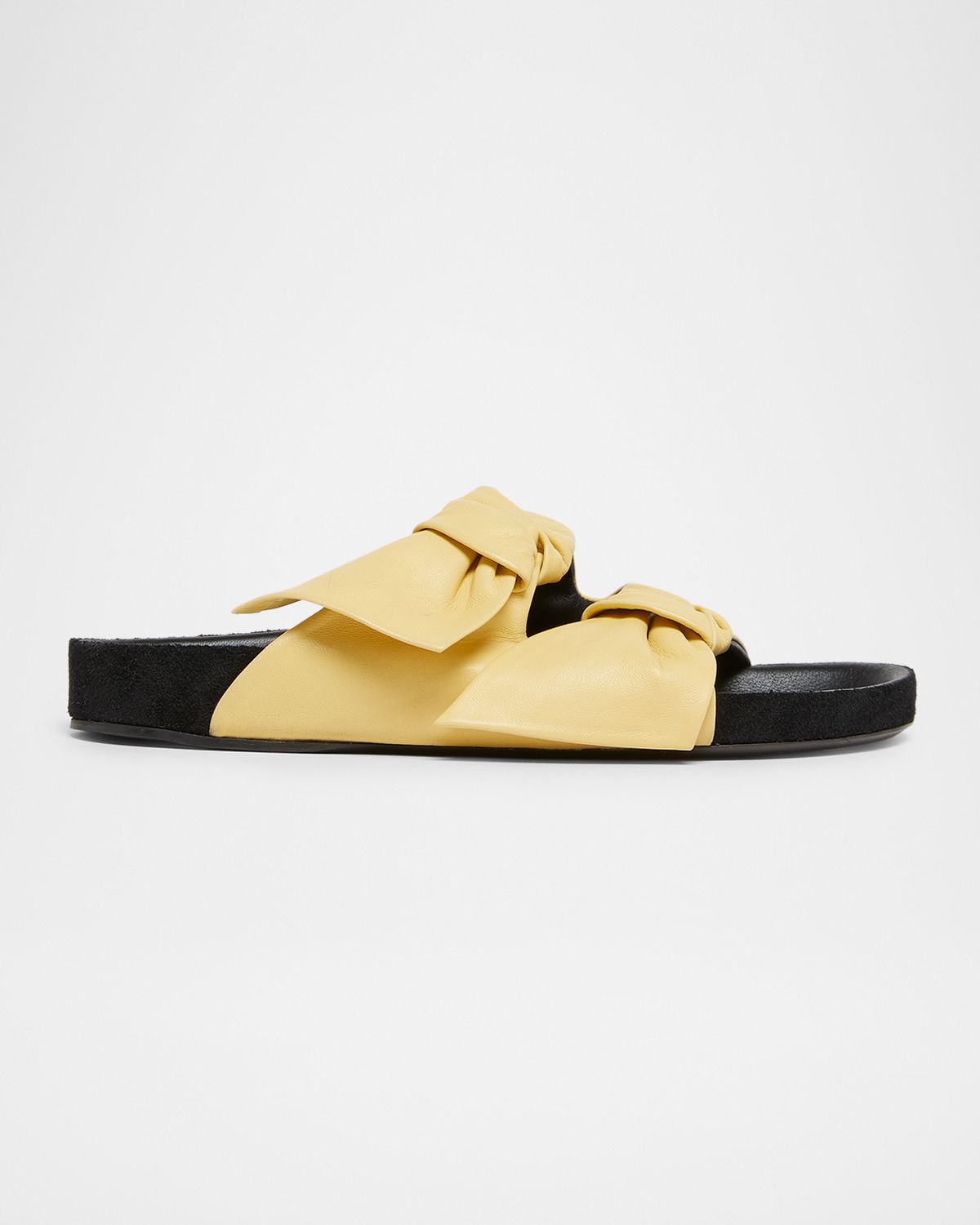 Isabel Marant Lennyo Double-Bow Leather Slide Sandals