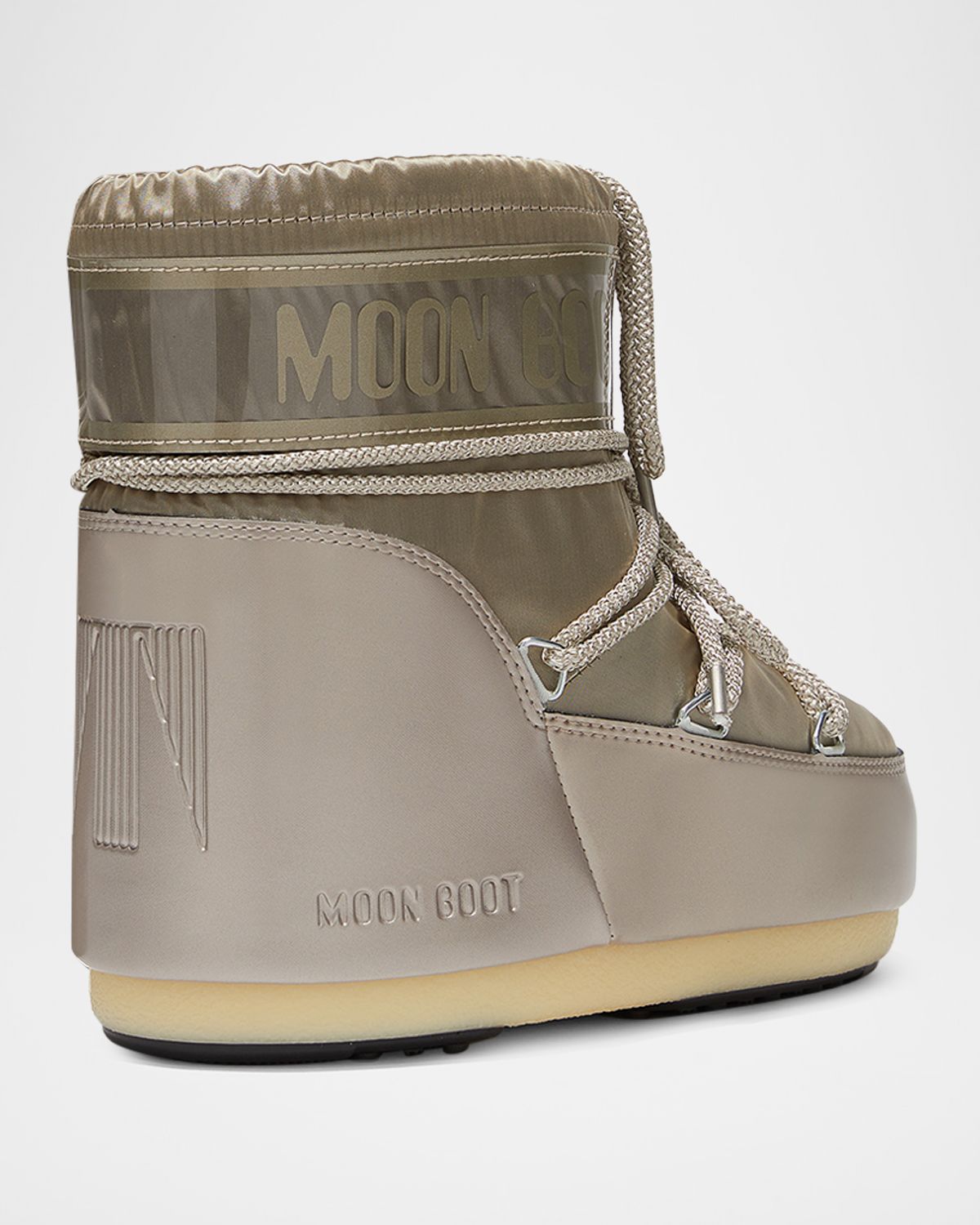 Moon Boot Icon Low Glance Platinum Satin Snow Boots - Women's Shoes