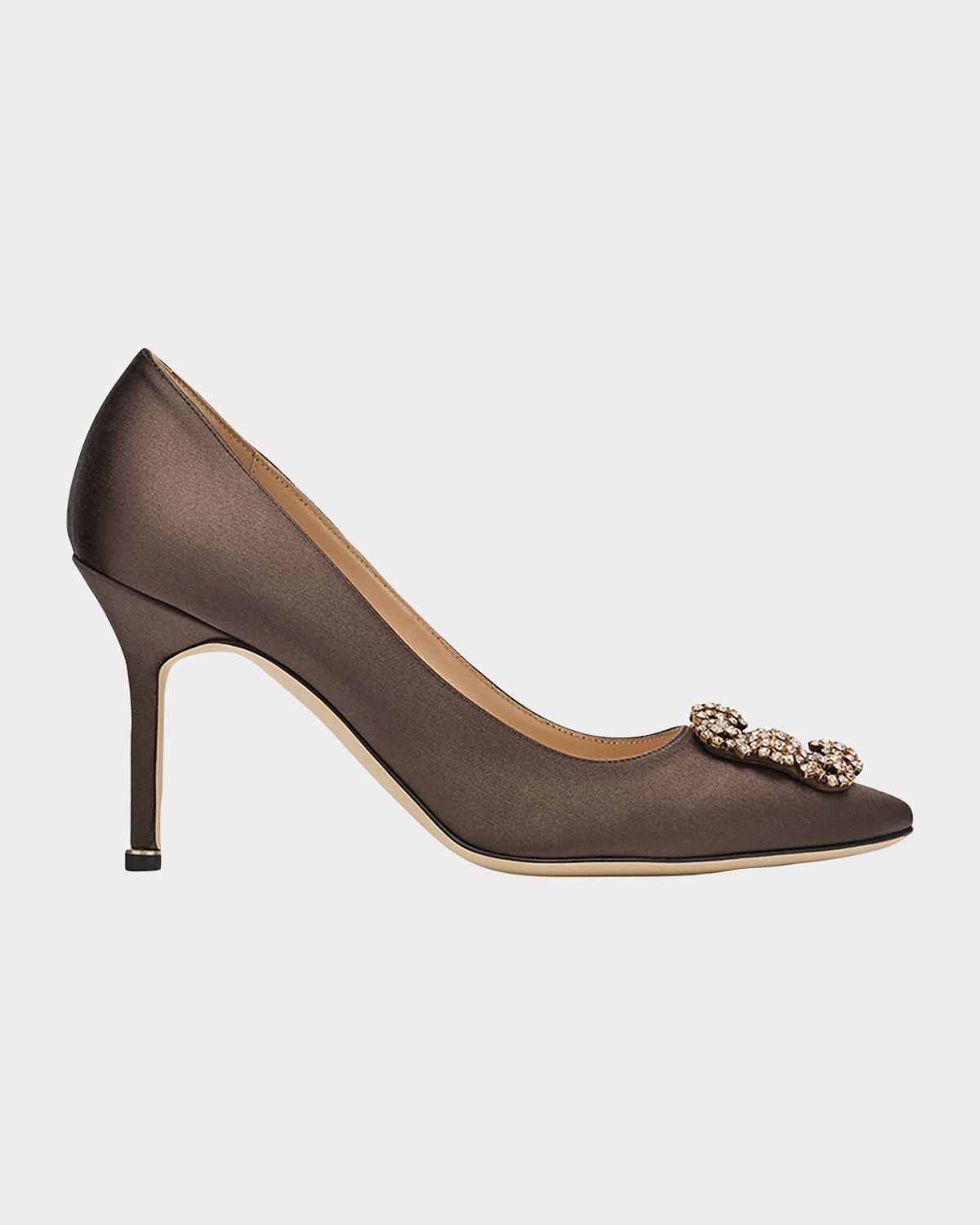 Manolo Blahnik 90mm Hangisis Satin Pumps with Crystal Buckle | Thumbnail 7 Manolo Blahnik 90mm Hangisis Satin Pumps with Crystal Buckle | Thumbnail 7