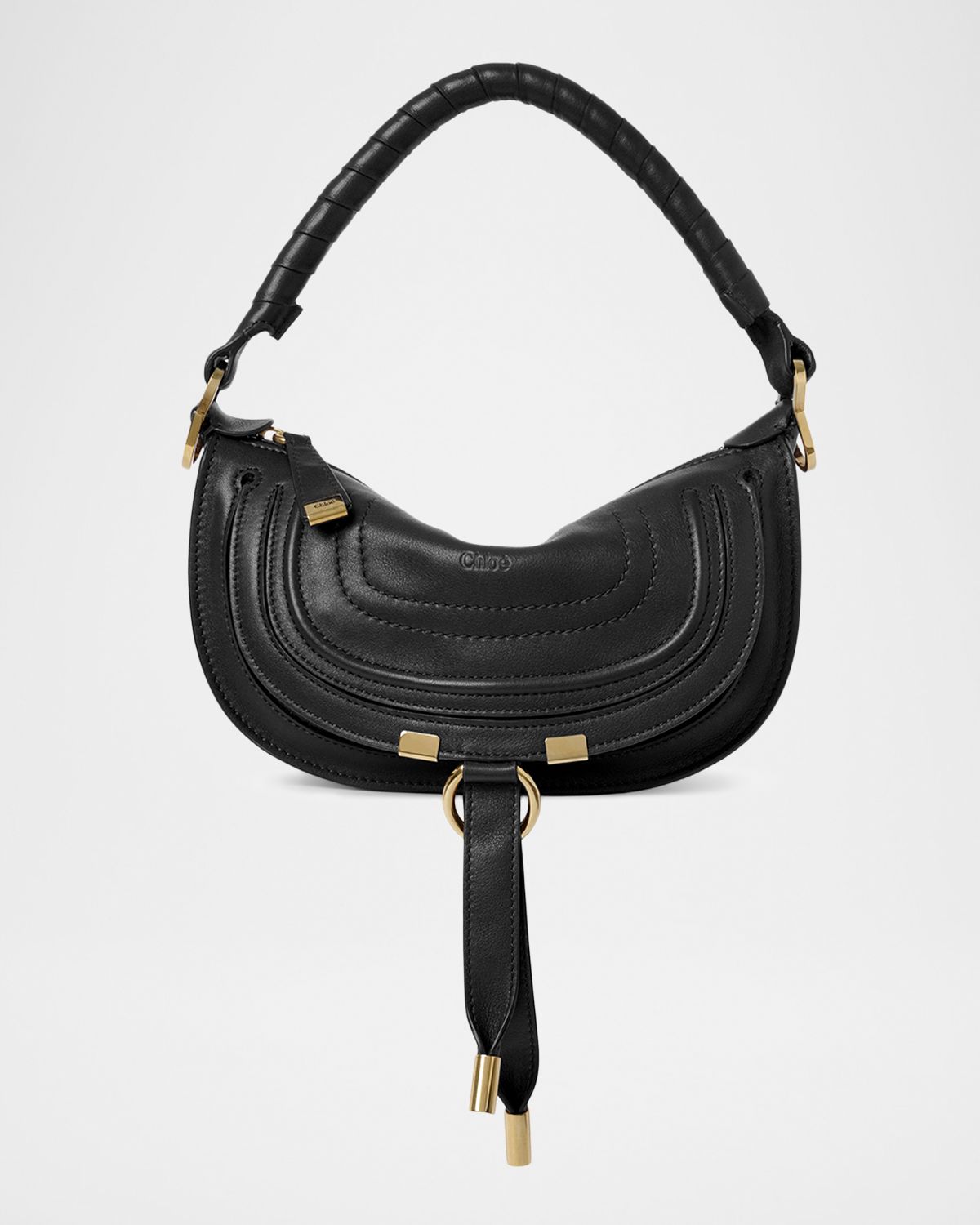 Chloe Marcie Mini Saddle Shoulder Bag in Leather | Thumbnail 9