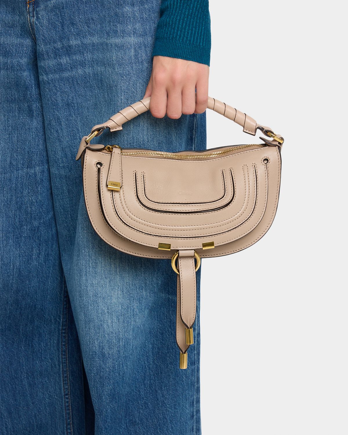 Chloe Marcie Mini Saddle Shoulder Bag in Leather
