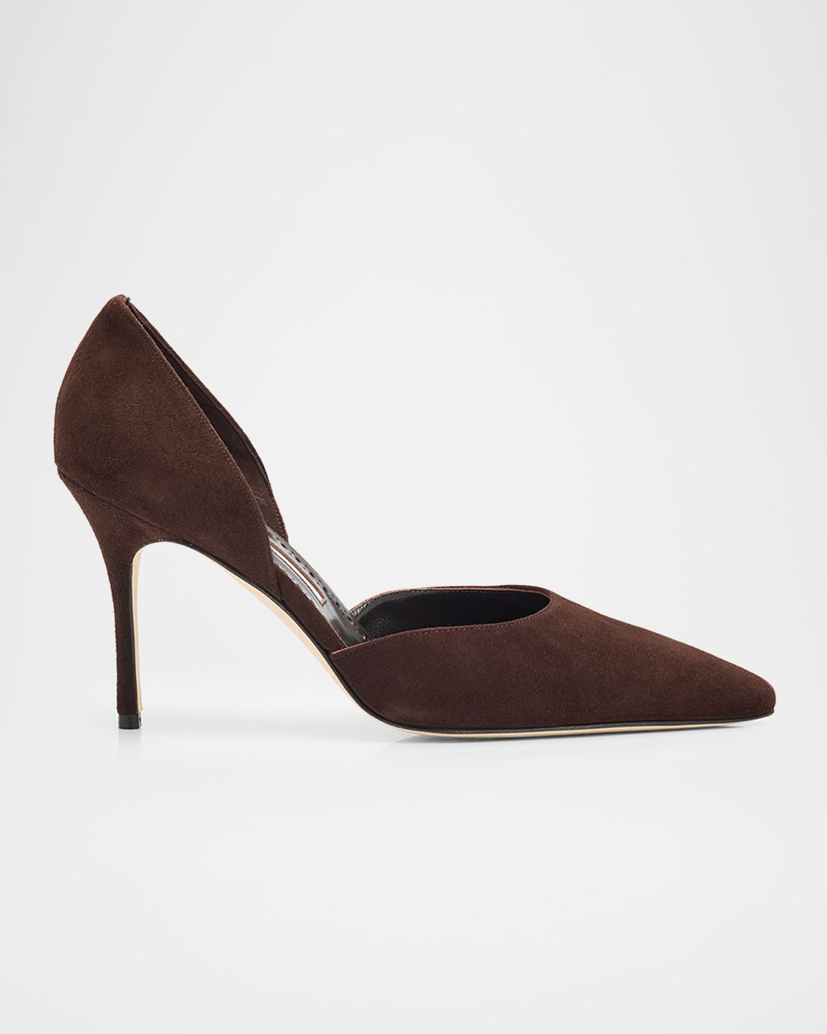 Manolo Blahnik 90mm Taylernu Suede D 'Orsay Pumps