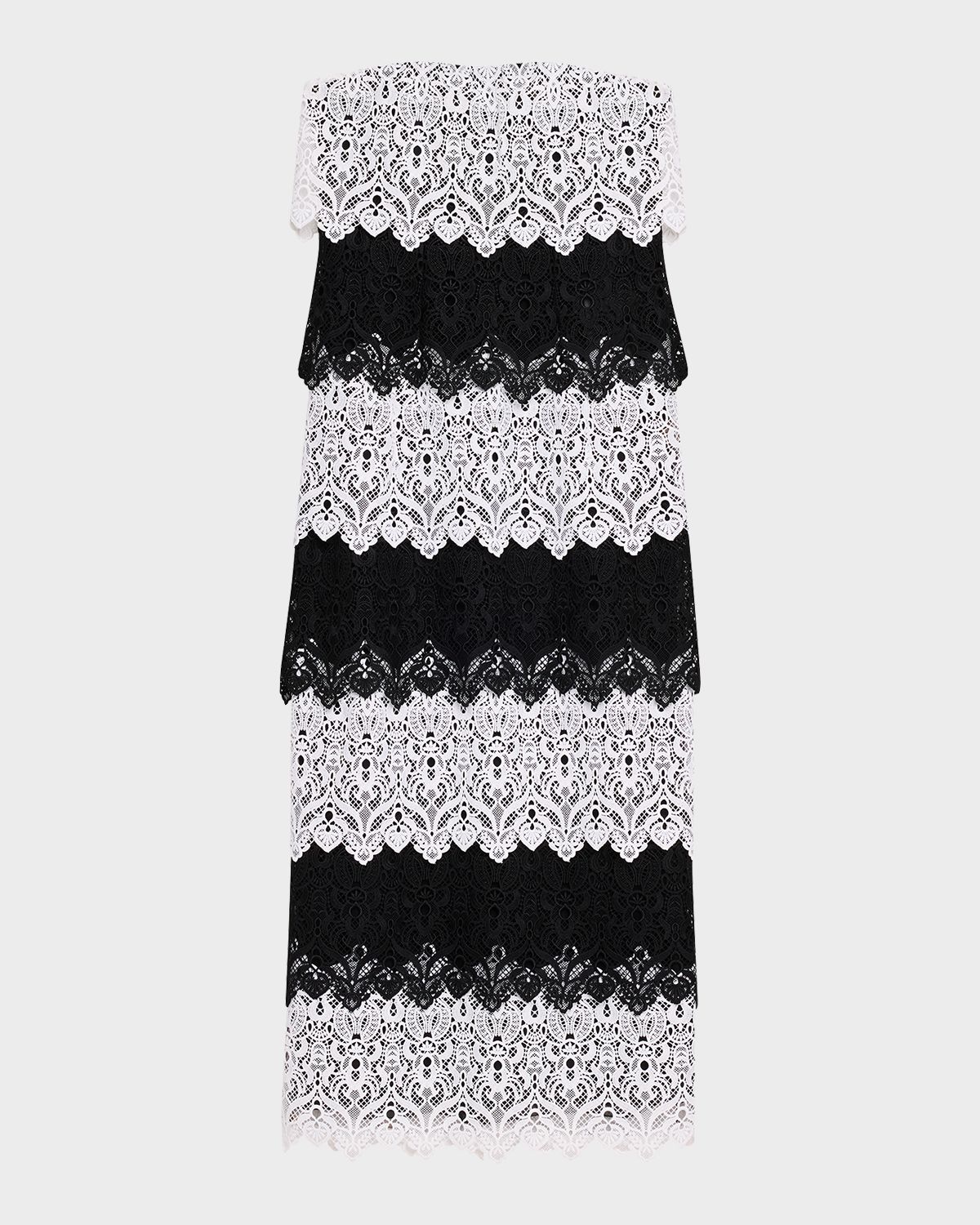 Carolina Herrera Lace-Trim Strapless Maxi Dress