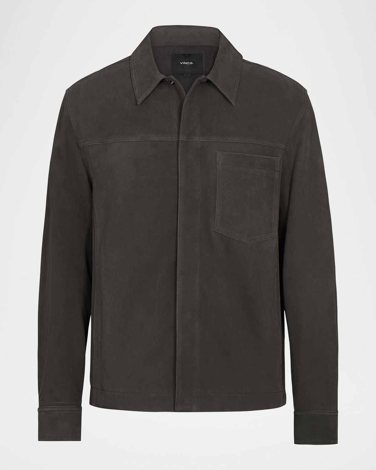 Vince Men 's Nubuck Leather Trucker Jacket