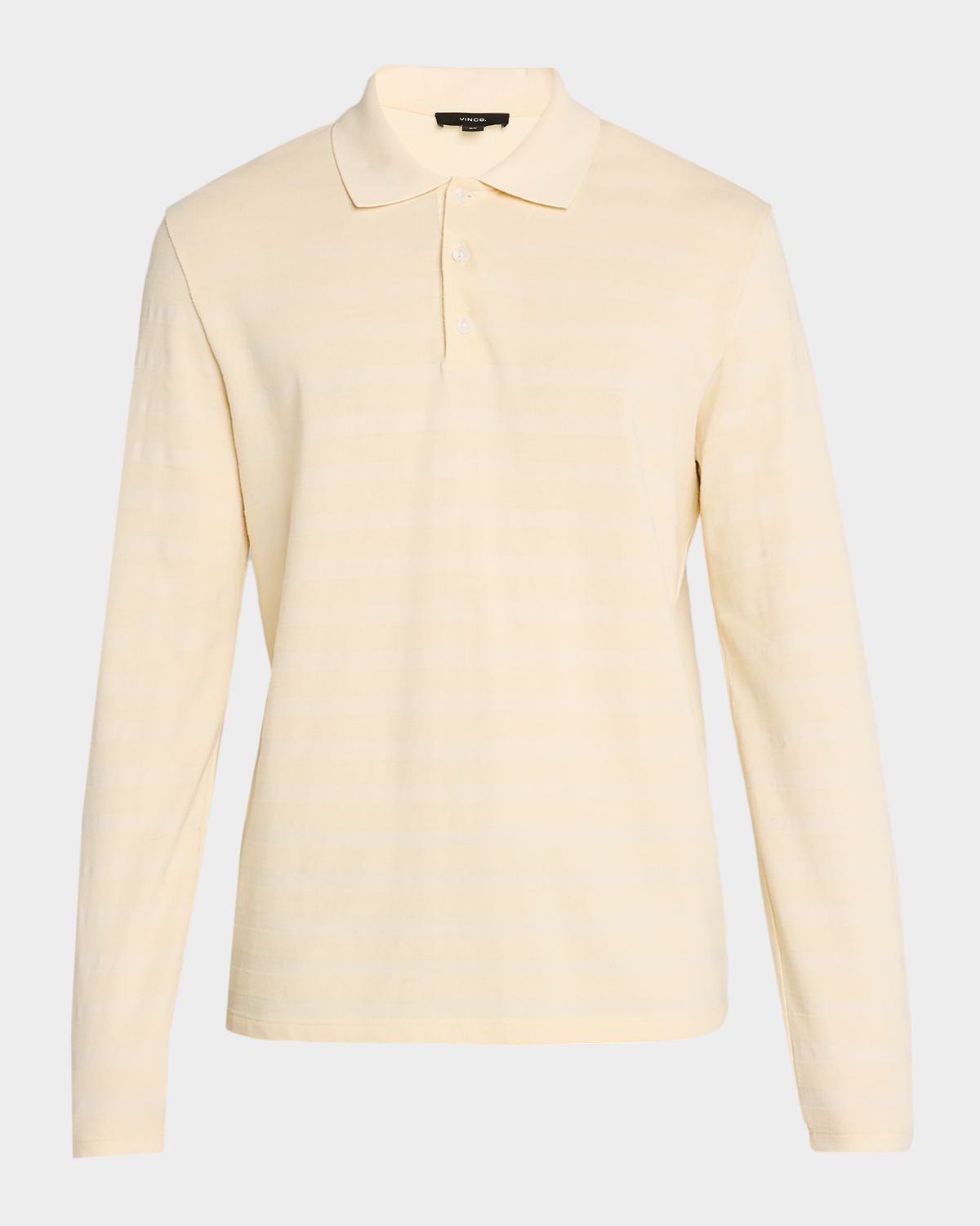 Vince Men 's Jacquard Stripe Long-Sleeve Polo Shirt