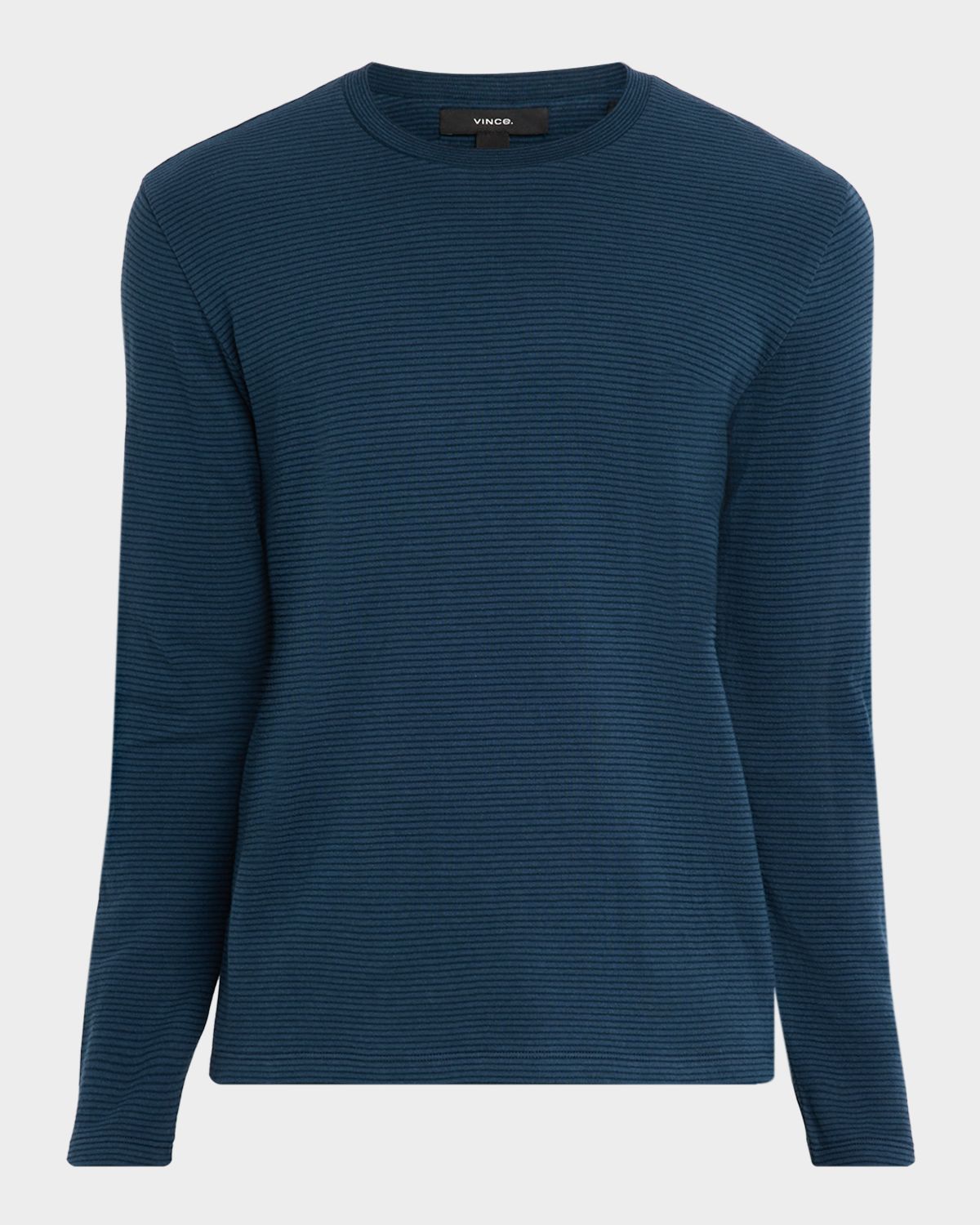 Vince Men 's Striped Double-Knit Pima Cotton Long-Sleeve T-Shirt