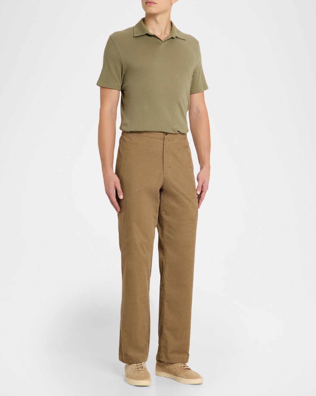 Vince Men 's Cotton Knit Johnny Collar Polo Shirt