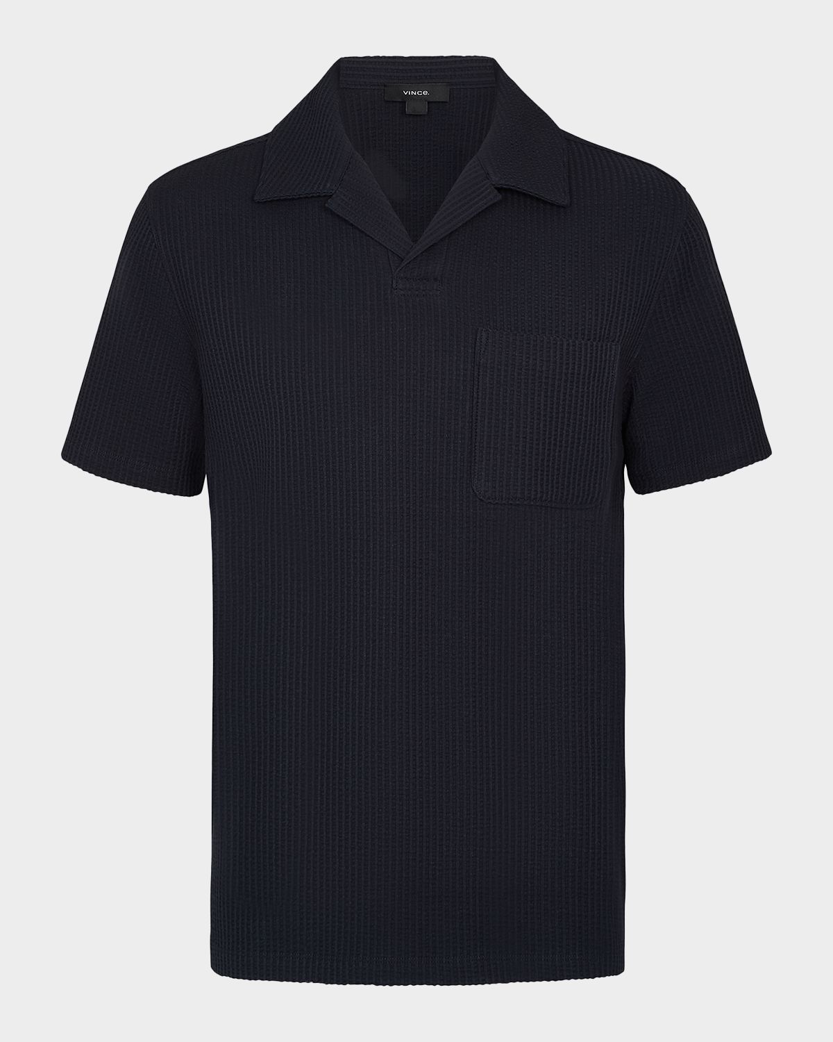 Vince Men 's Seersucker Johnny Collar Polo Shirt