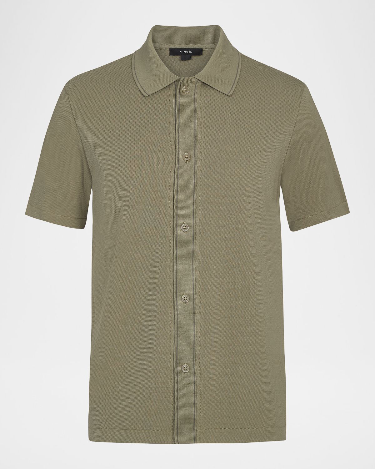 Vince Men 's Cotton Jacquard Knit Short-Sleeve Button-Down Shirt