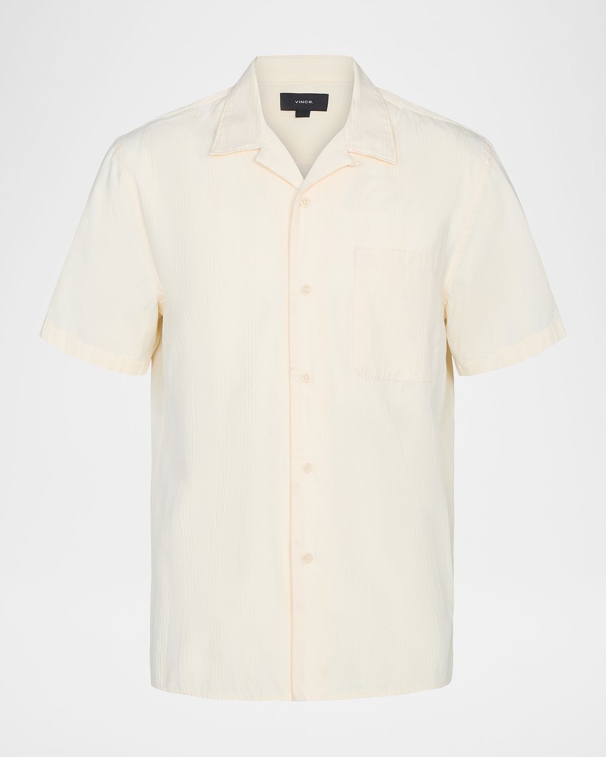 Vince Men 's Union Stripe Cotton Loop-Collar Short-Sleeve Shirt