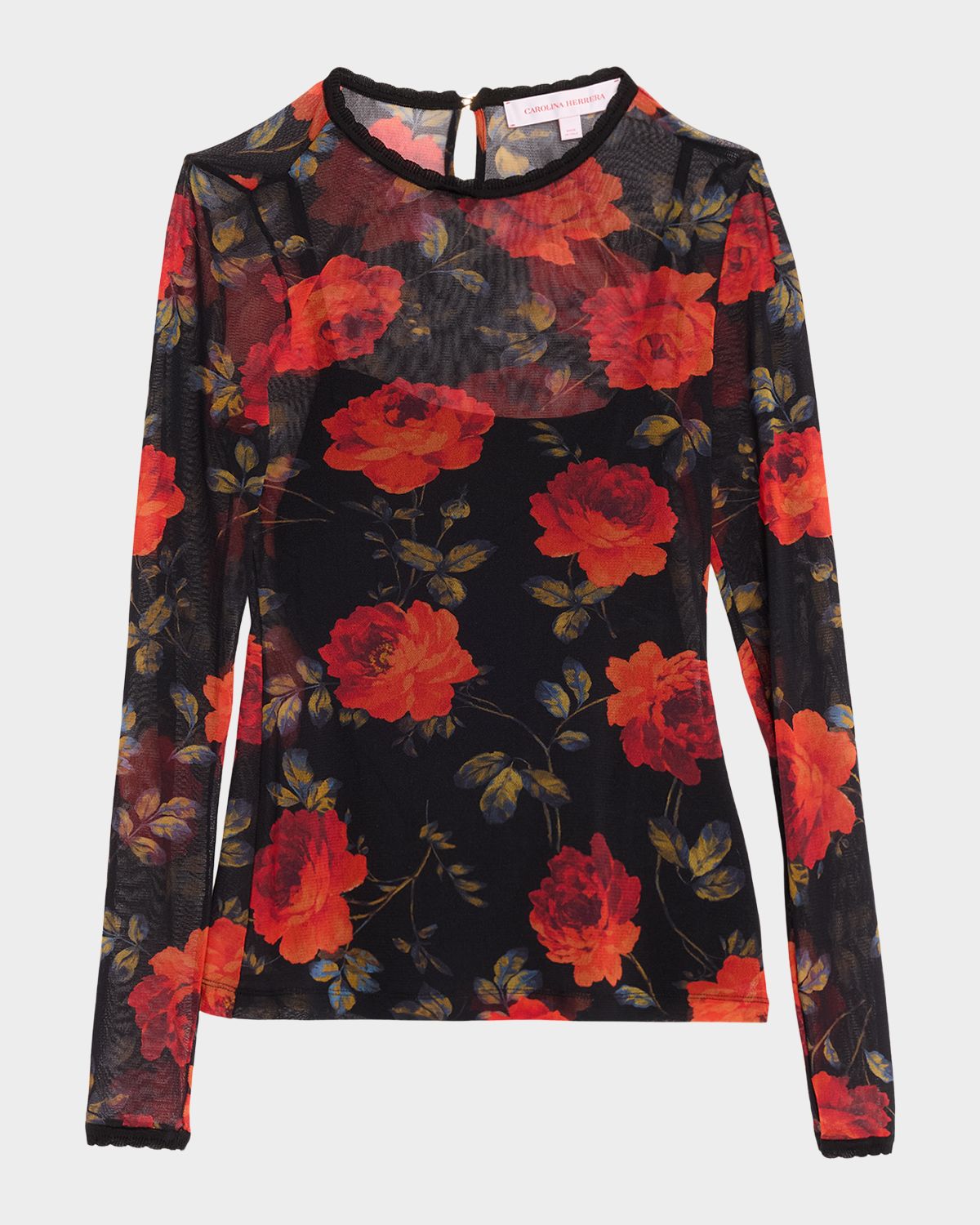 Carolina Herrera Rose Mesh Long-Sleeve Top | Thumbnail 6 Carolina Herrera Rose Mesh Long-Sleeve Top | Thumbnail 6