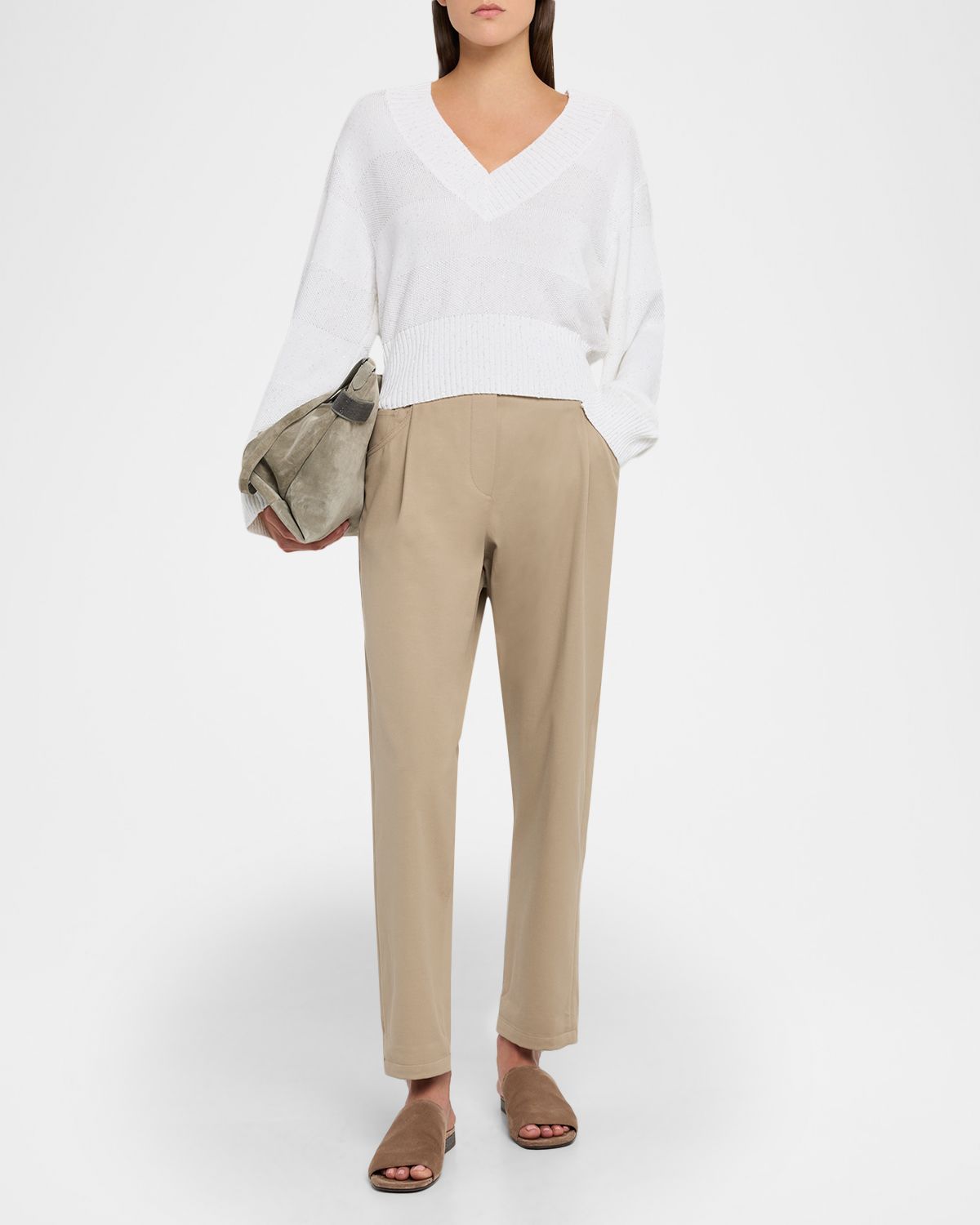 Brunello Cucinelli Baggy Cotton Poplin Pants | Thumbnail 5