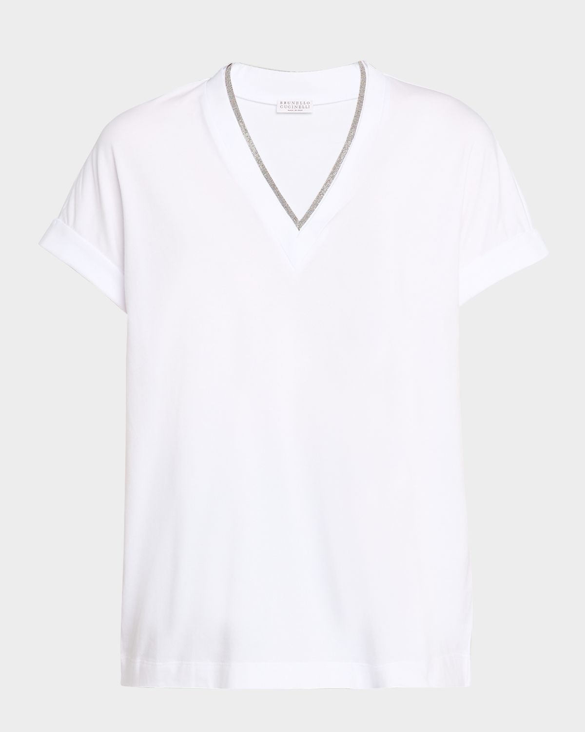 Brunello Cucinelli Monili Stretch Cotton T-Shirt