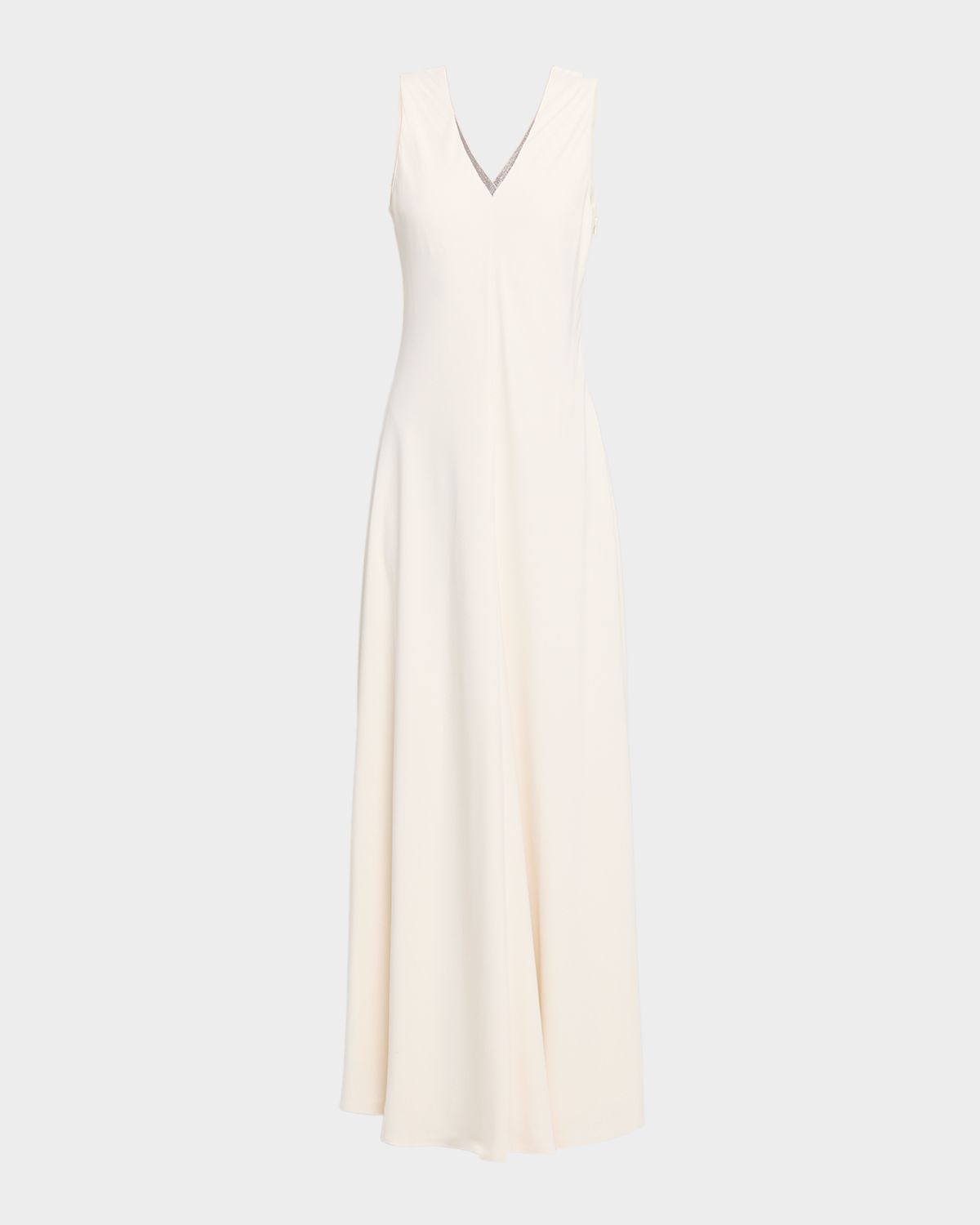 Brunello Cucinelli Monili V-Neck Sleeveless Crepe Cady Maxi Dress | Thumbnail 6 Brunello Cucinelli Monili V-Neck Sleeveless Crepe Cady Maxi Dress | Thumbnail 6