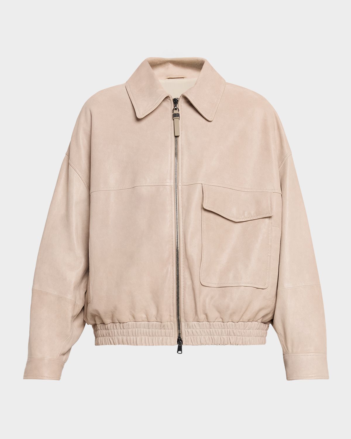 Brunello Cucinelli Glossy Nappa Leather Outerwear Jacket