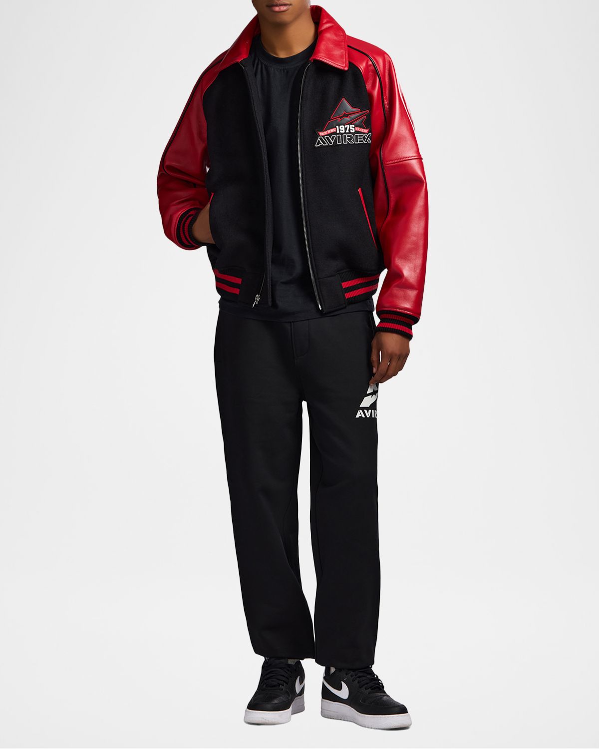 AVIREX Men 's Classic Wool Leather Varsity Jacket