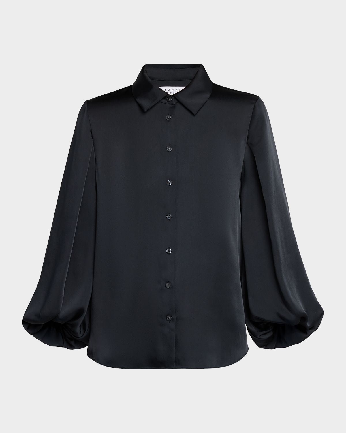 Tanya Taylor Marina Long-Sleeve Satin Blouse